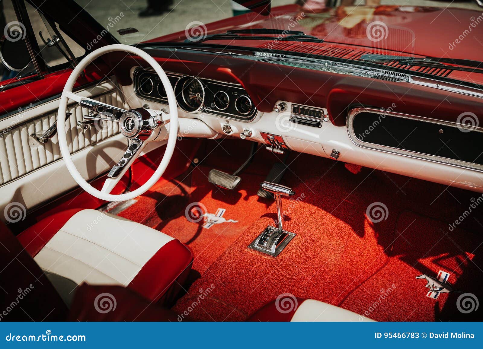 Malaga Spain July 30 2016 1966 Ford Mustang Interior