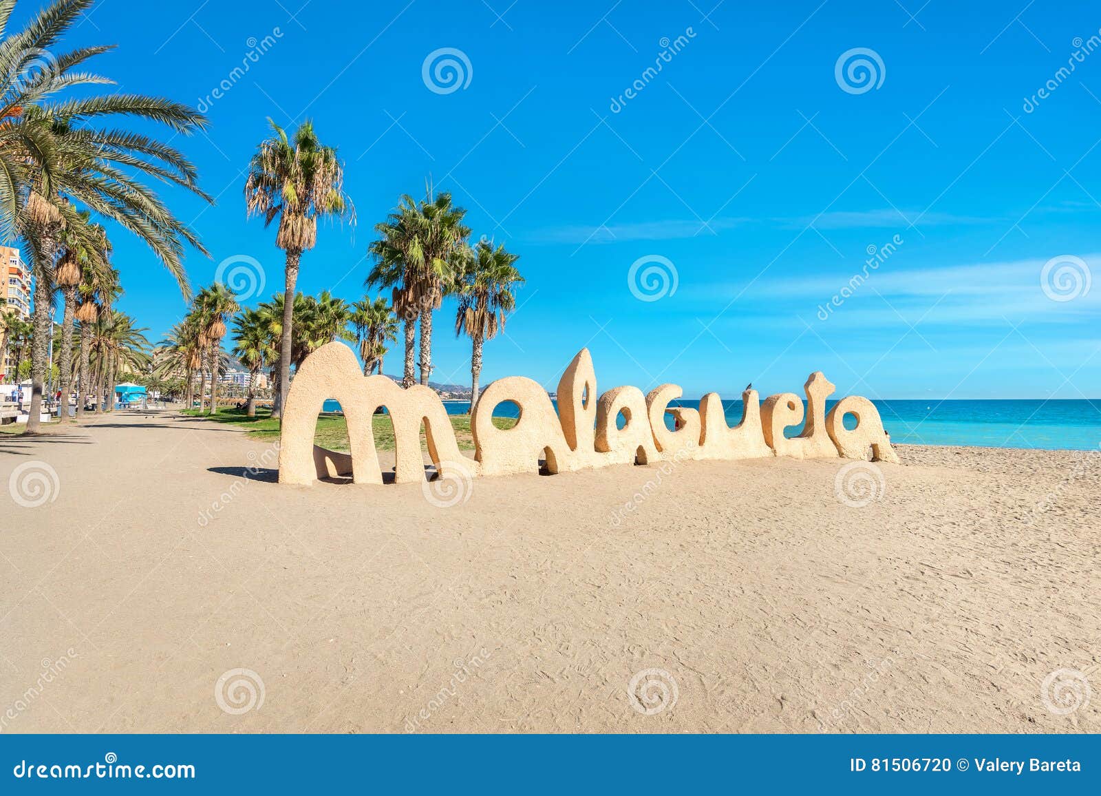 malagueta beach in malaga. andalusia, spain
