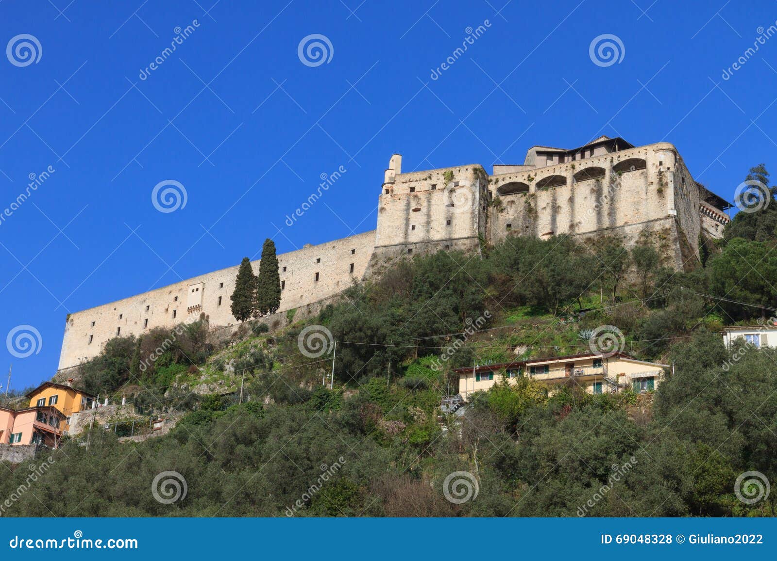 malaspina castle in massa, tuscany, italy