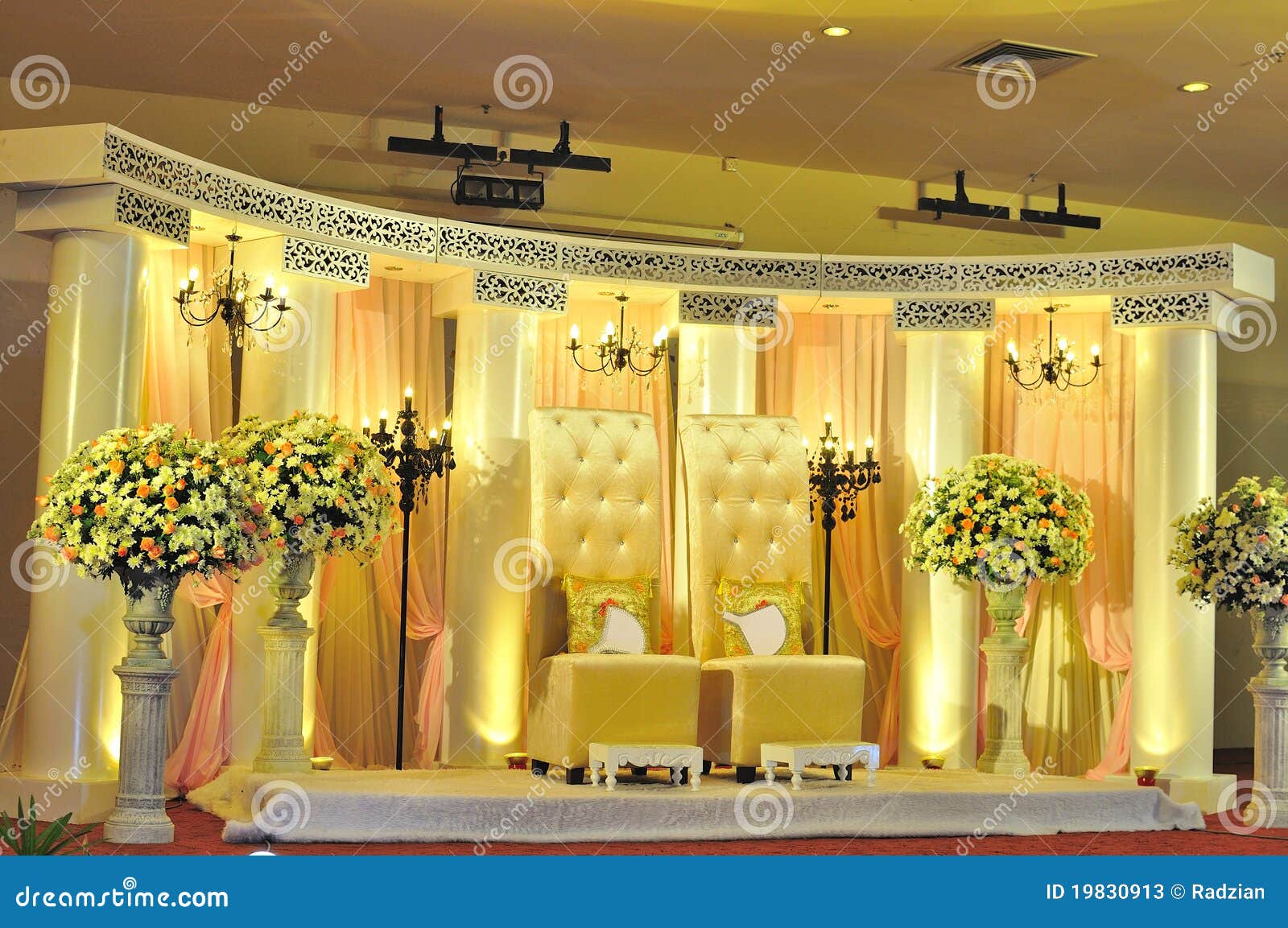 Malay Wedding Chair and Stage Decoration Stock Image - Image of ...