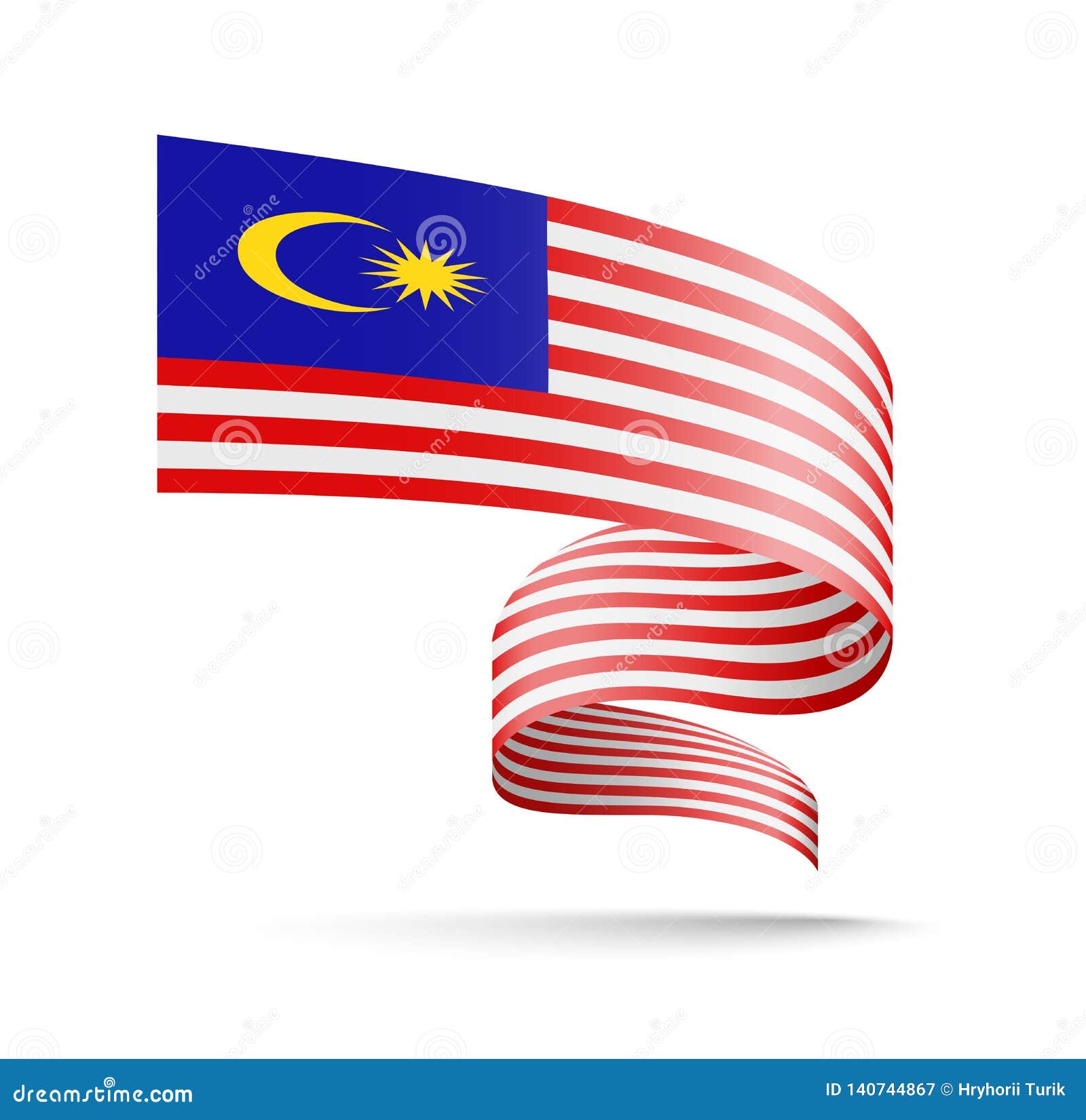 Download Malaysia Flag In The Form Of Wave Ribbon Stock ...