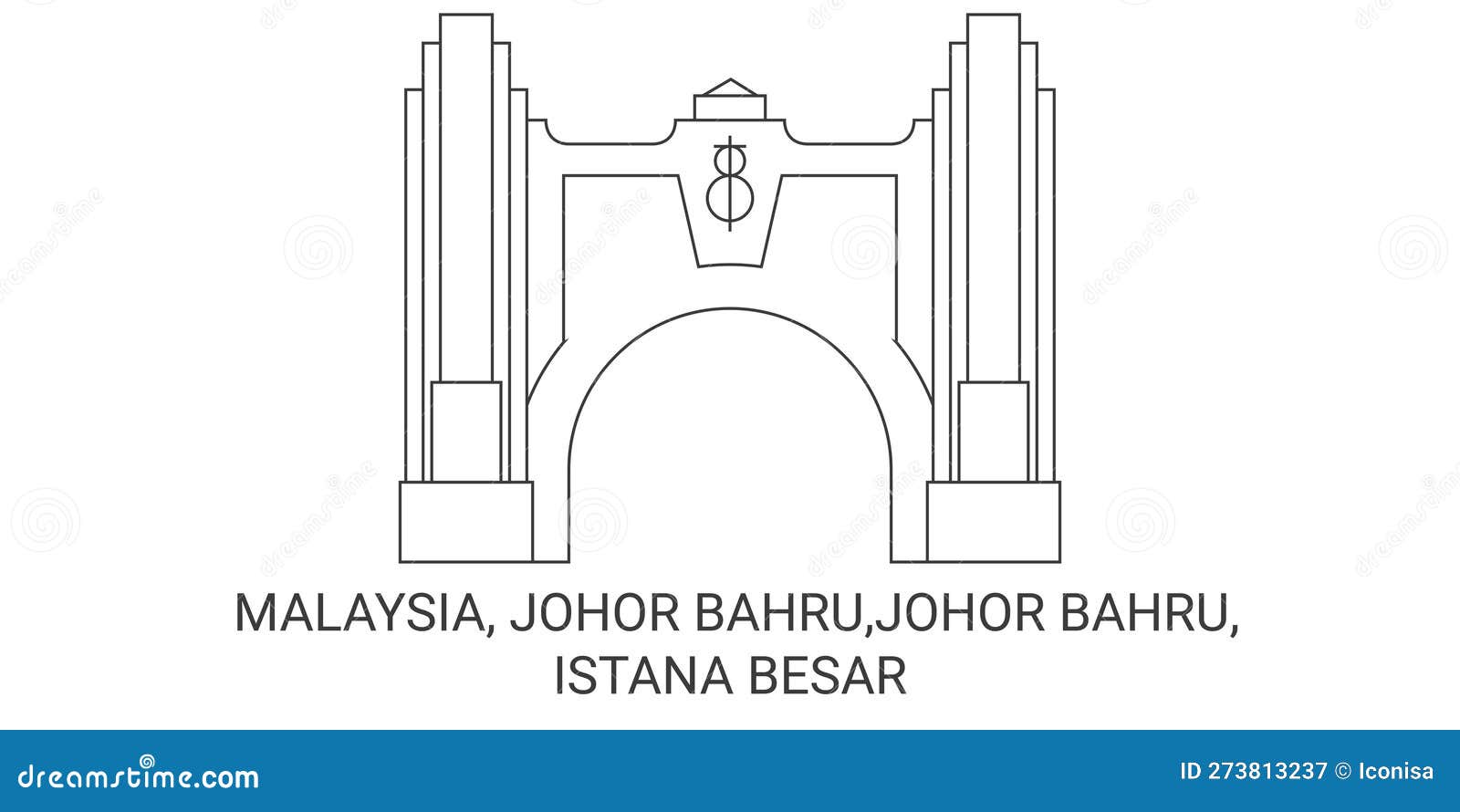 Malaysia, Johor Bahru,Johor Bahru, Istana Besar Travel Landmark Vector ...