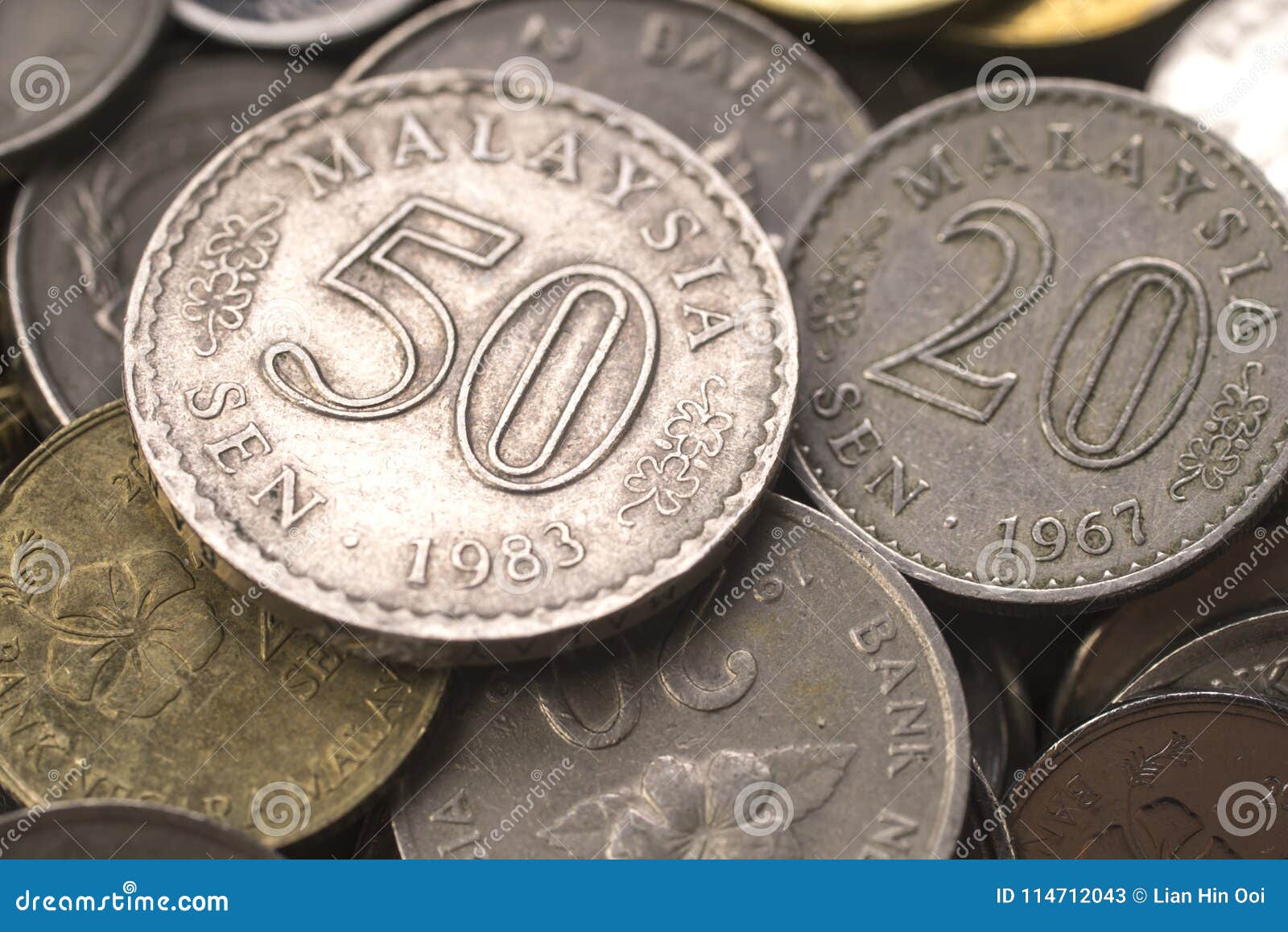 Malaysia Old Coin Collection Stock Image Image of 50cents, 1983