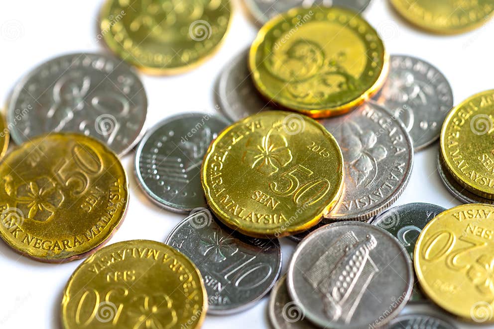 Malaysia Ringgit MYR coins stock image. Image of market - 187283473