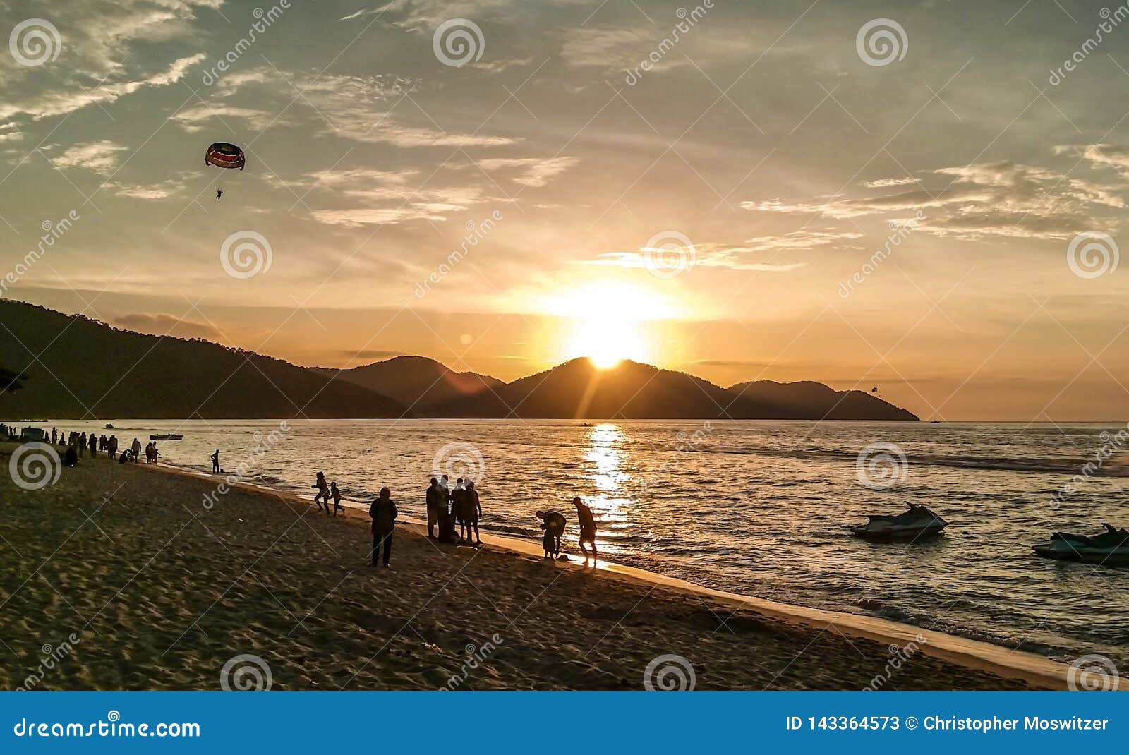 Malaysia Sunset On Bora Bora Beach Stock Image Image Of Background Penang