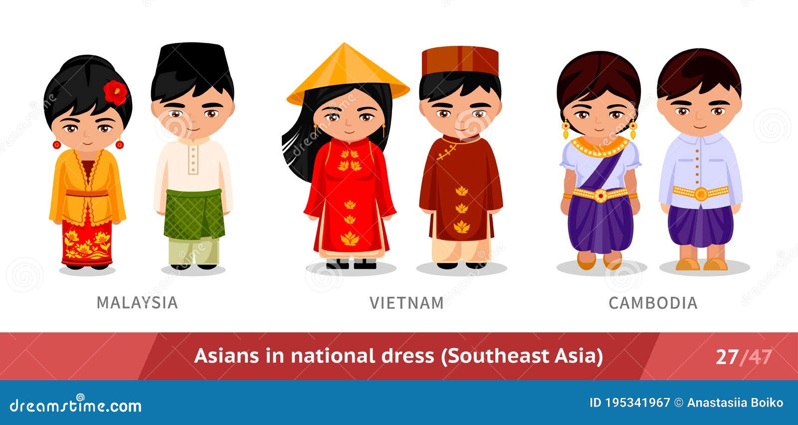 dez homens e mulheres da Ásia Central em trajes tradicionais