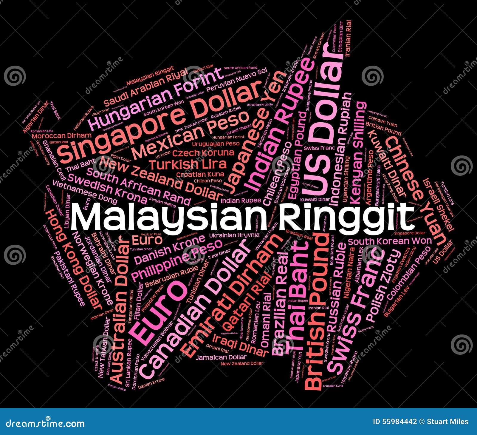 Malaysian Ringgit Means Exchange Rate and Foreign Stock Illustration