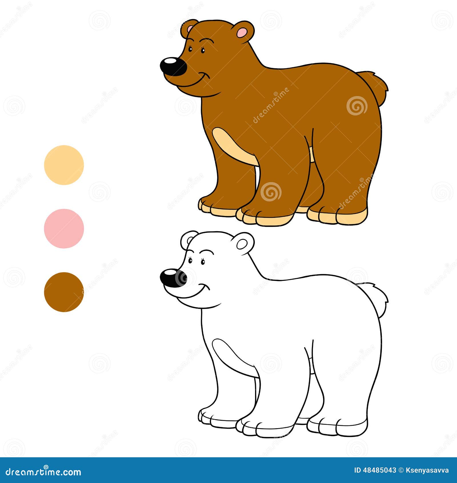 Malbuch Für Kinder Bär Vektor Abbildung Illustration Von - 