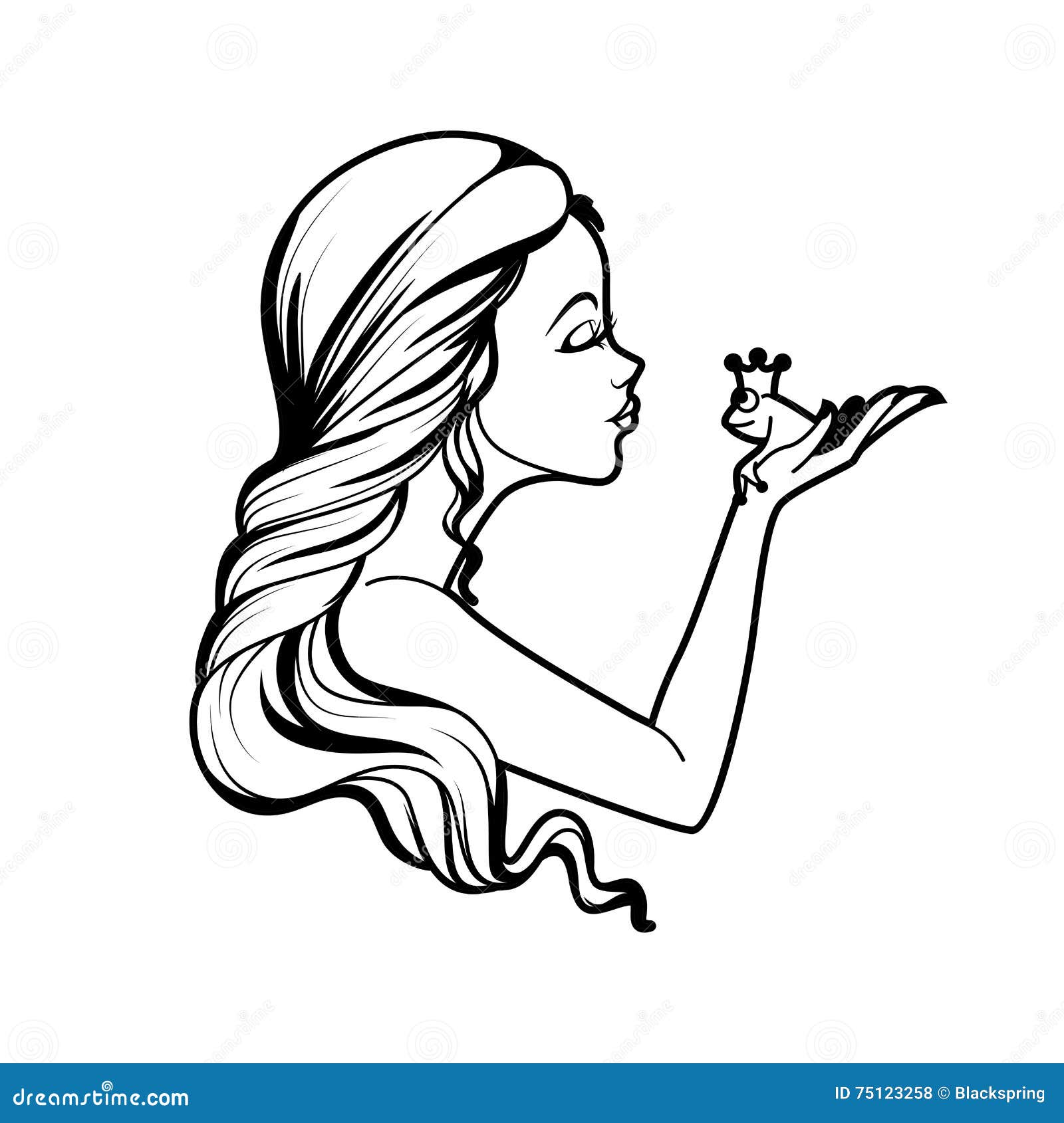 Malbuch: Prinzessin Und Frosch Vektor Abbildung - Illustration von