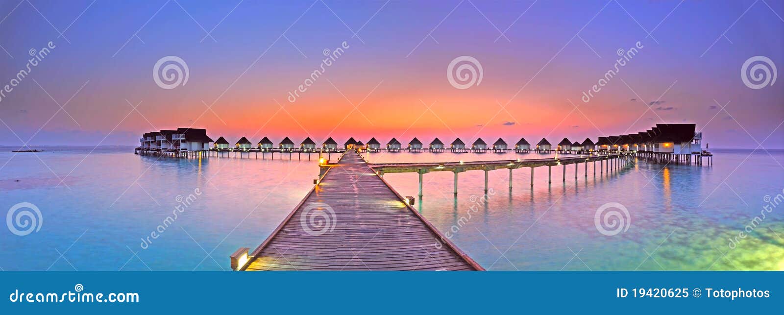 maldives island sunset panorama