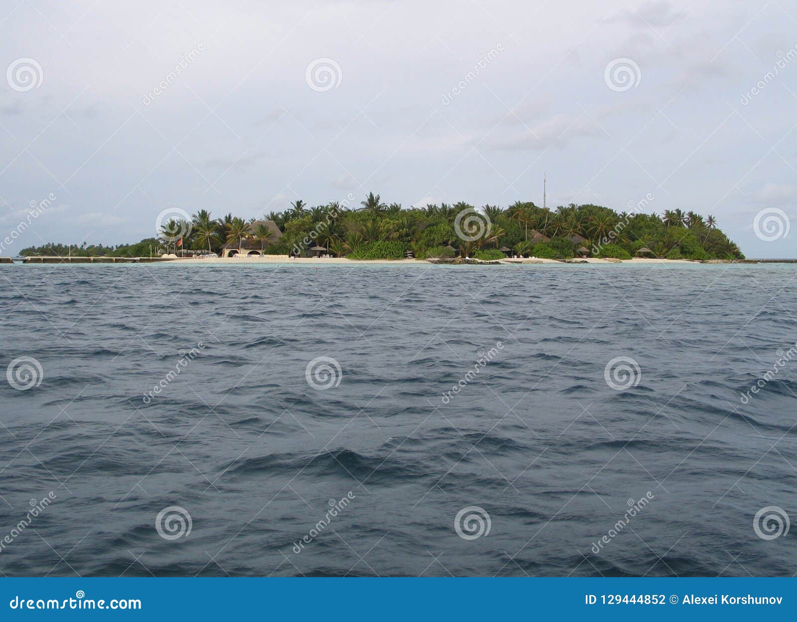 Maldives, Whole Tropical Island in Indian Ocean Stock Photo - Image of ...