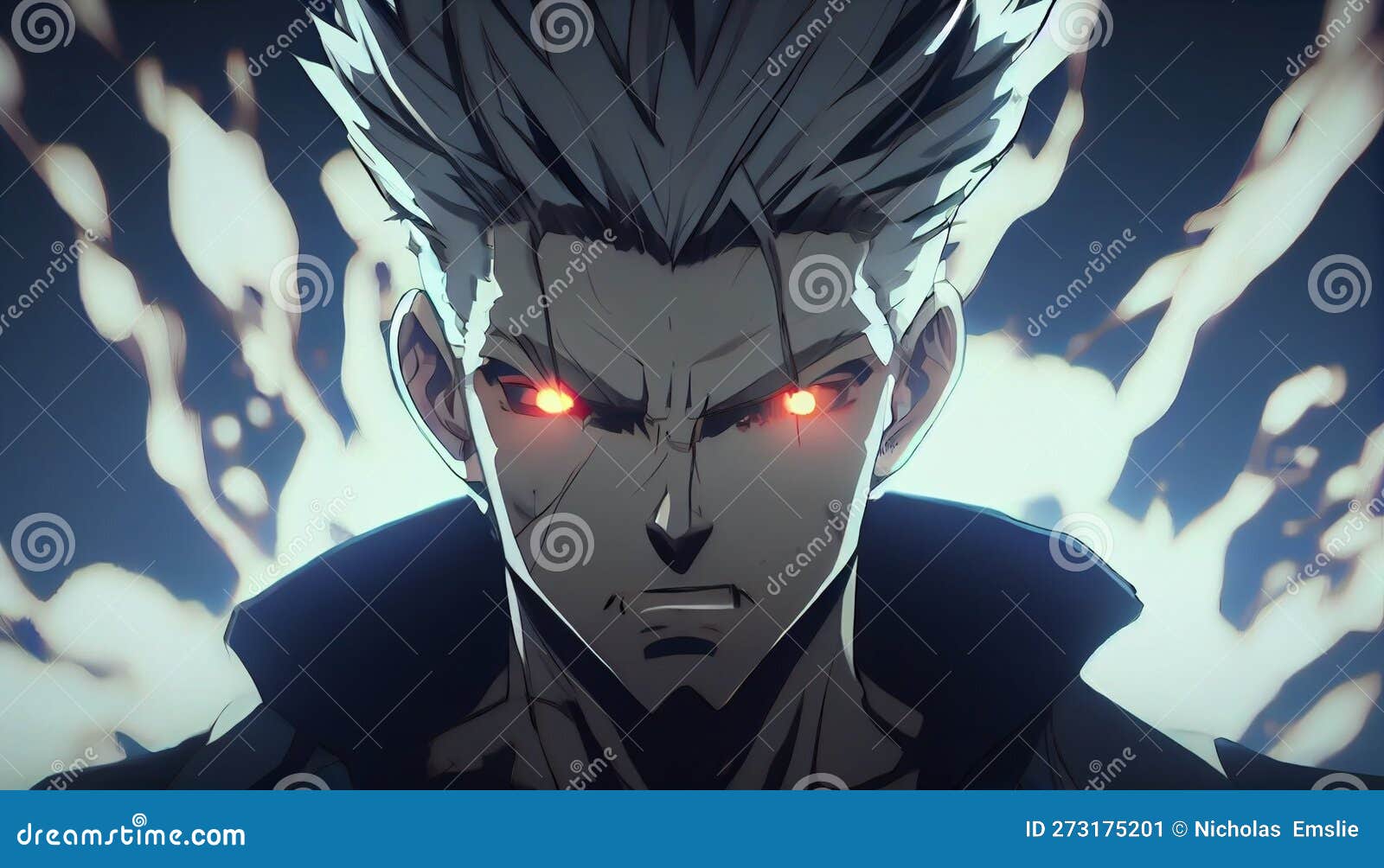 Male Anime Character Ai Generated Stock Illustration