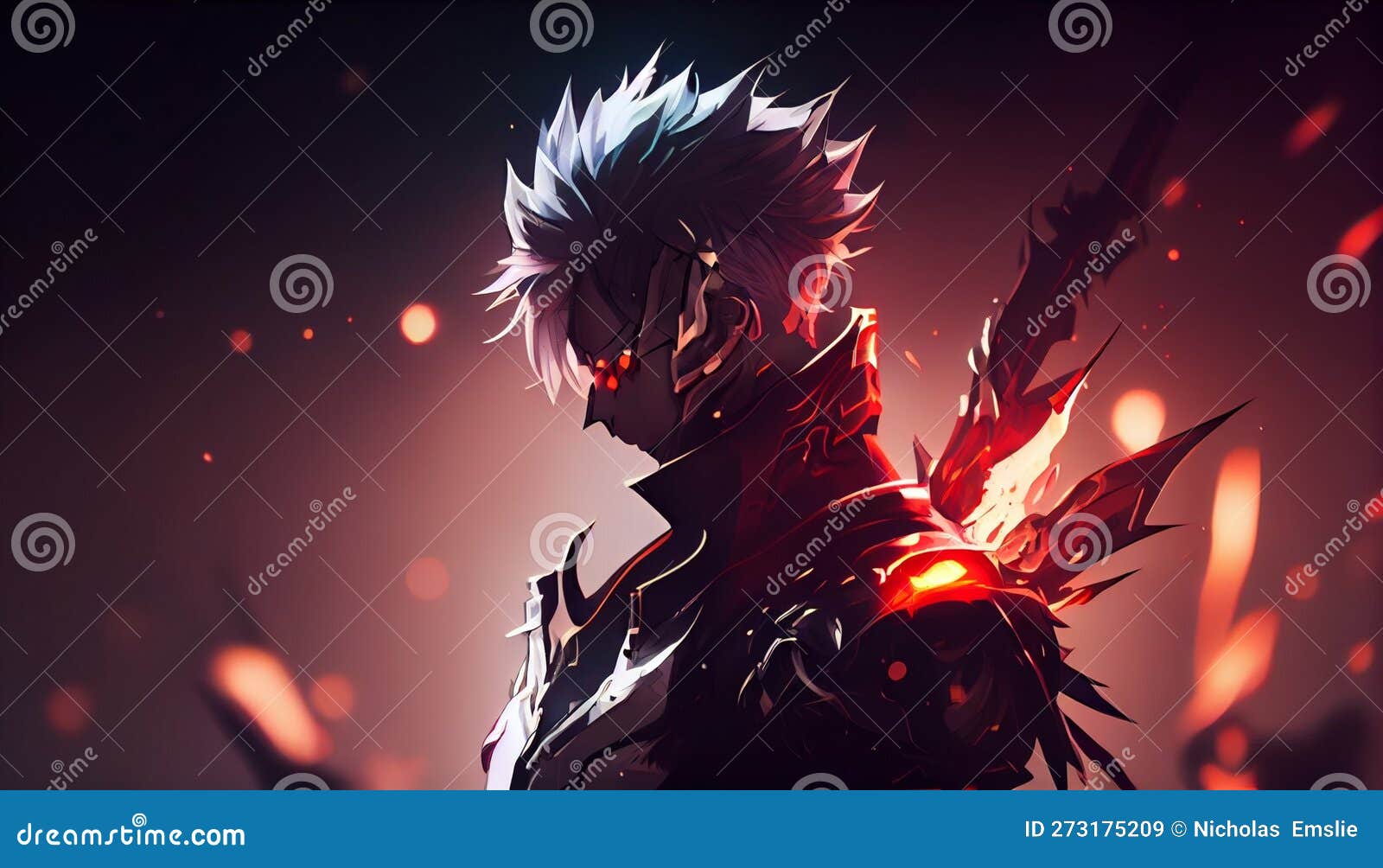 Male Anime Character Ai Generated Stock Illustration