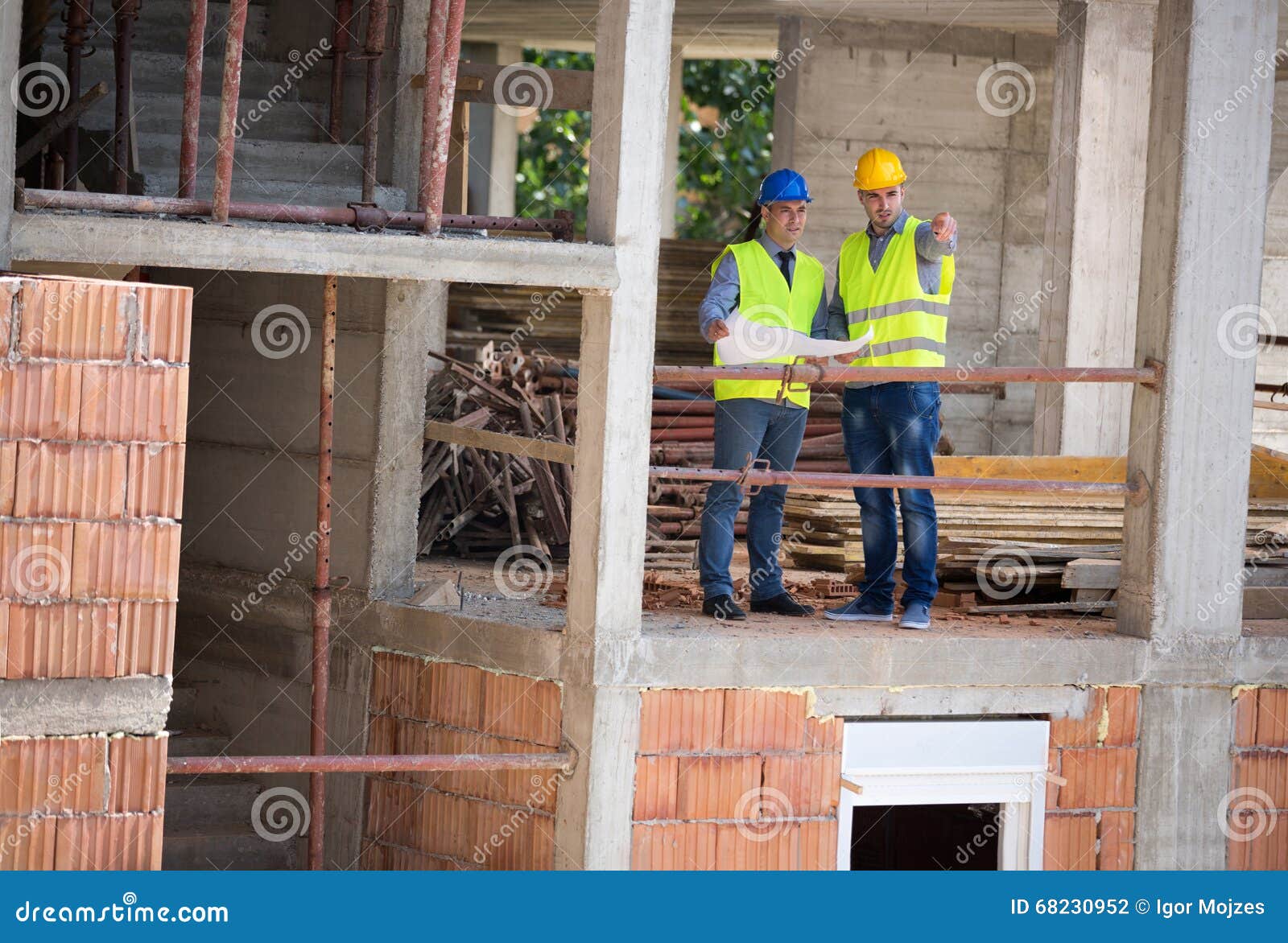 Male Architect and His Partner Planning Building Stock Photo Image of