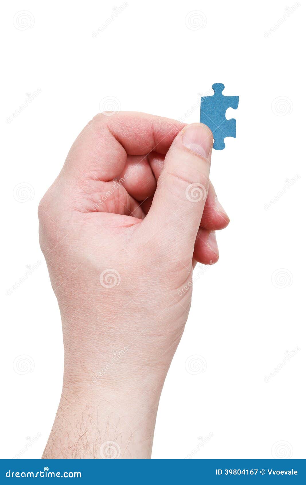 Male Arm with Jigsaw Puzzle Piece Stock Image Image of isolated, hand