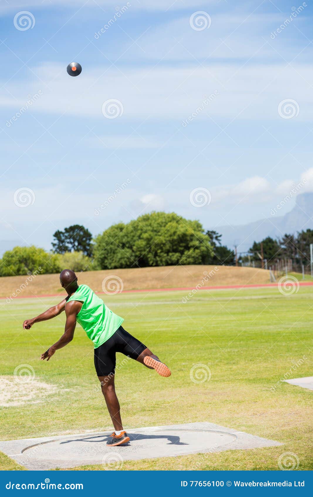 Male Athlete Throwing Shot Put Ball Stock Photo Image of throw