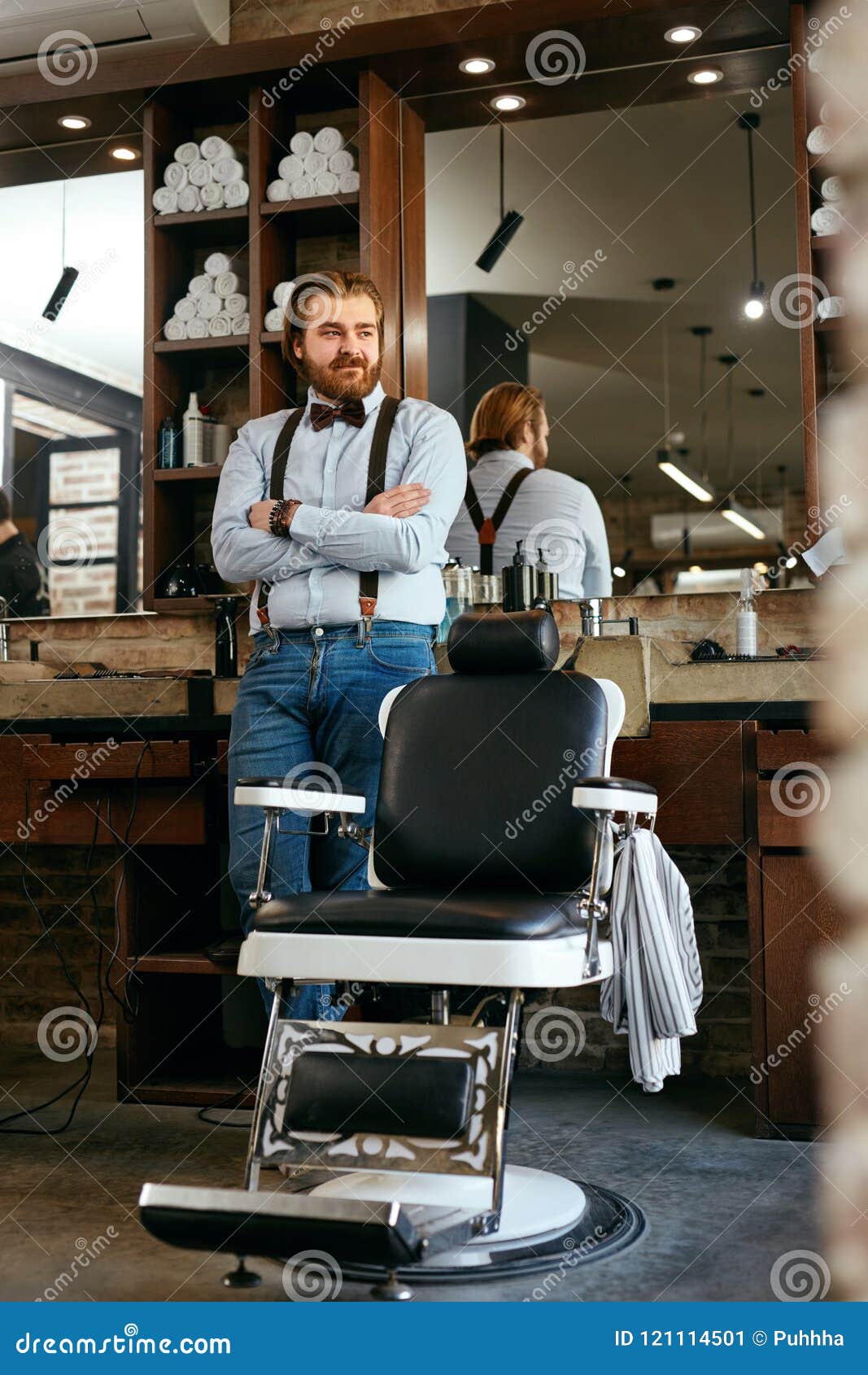 Male Barber Portrait in Men Hair Salon Stock Image - Image of gentleman,  hair: 121114501