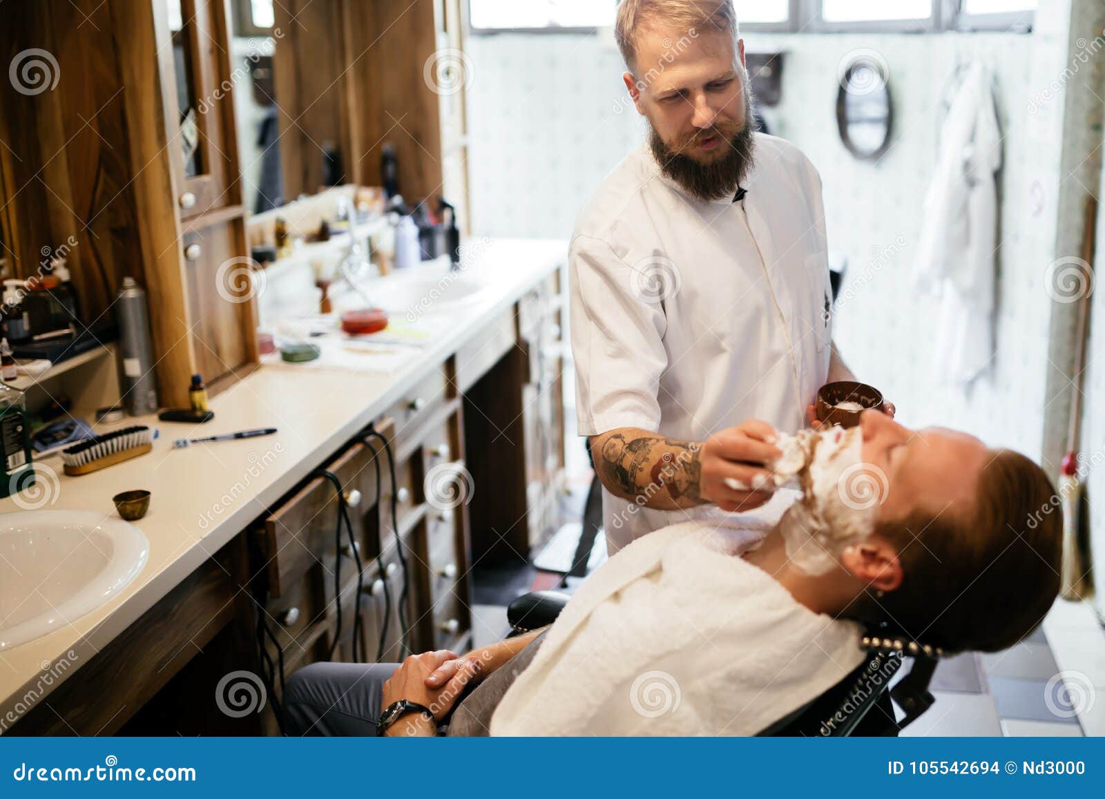 Male in barber shop stock photo. Image of adult, comb - 105542694