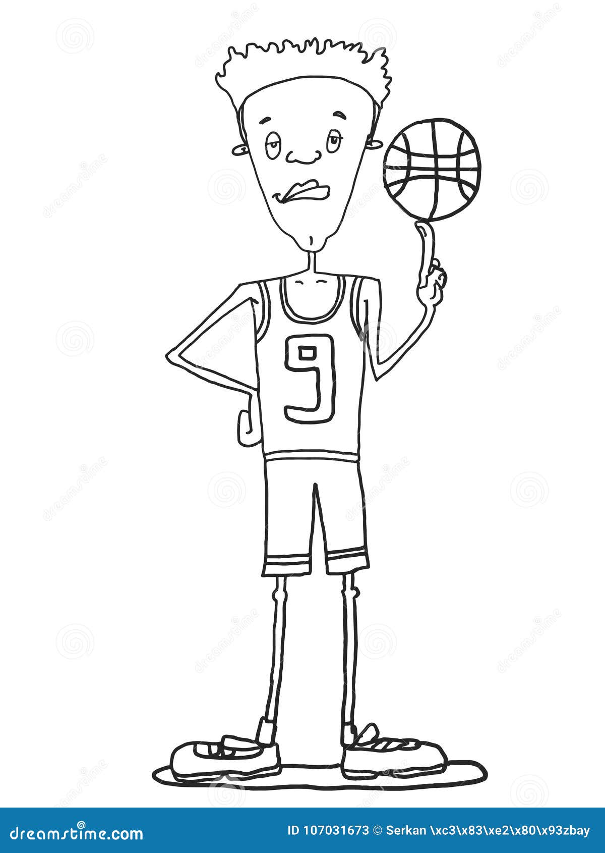 basketball player cartoon drawing