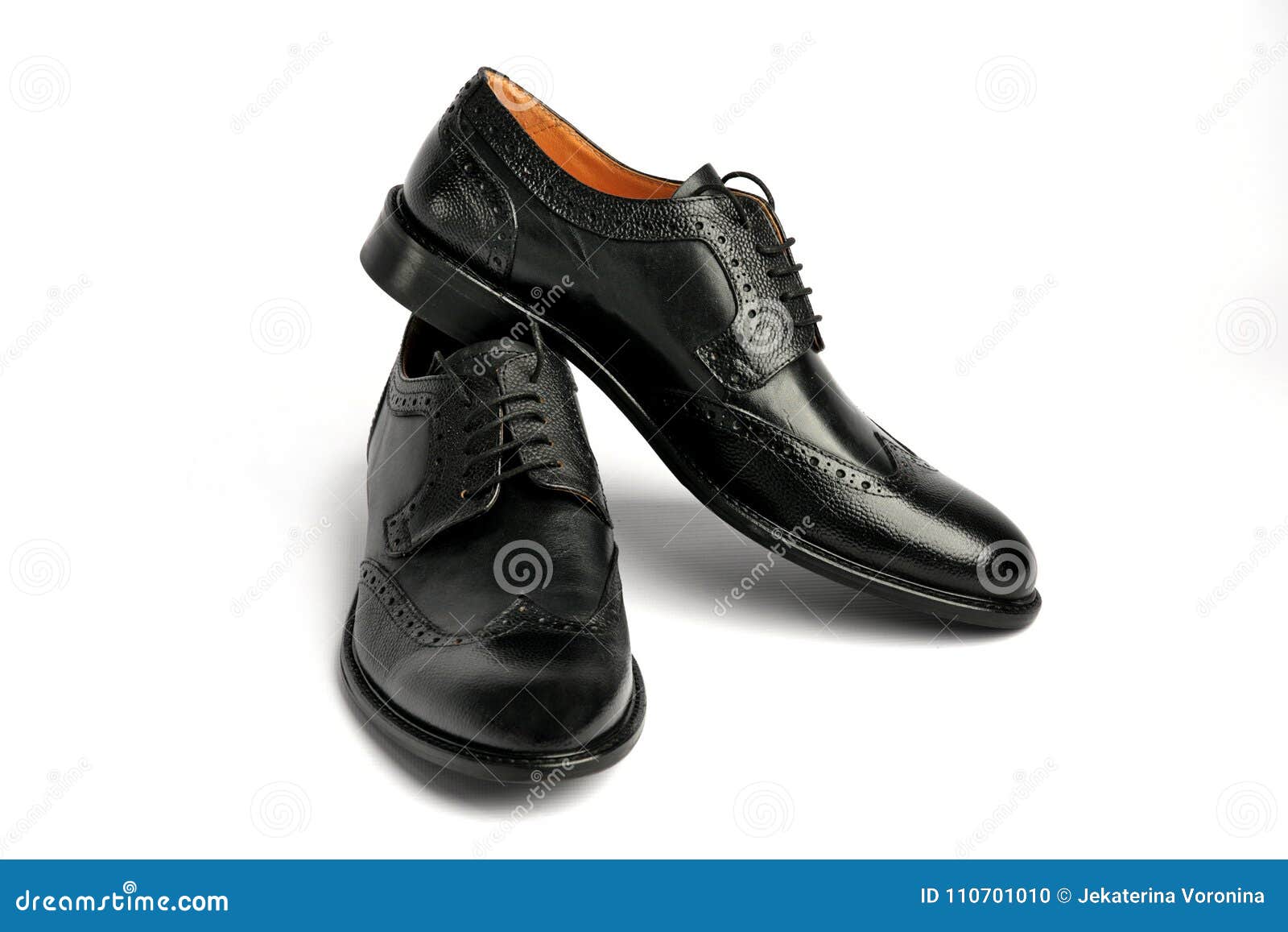 Male Black Shoes on a White Background Stock Photo - Image of isolated ...
