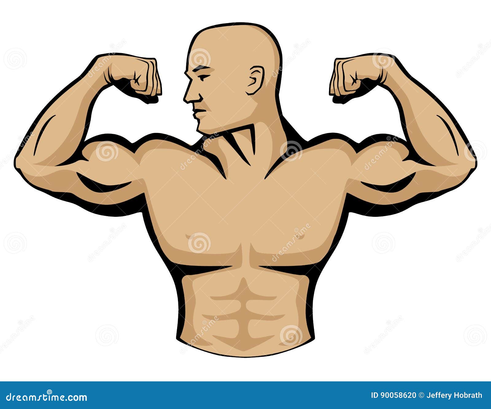 Male Body Builder Logo Illustration Stock Vector - Illustration of