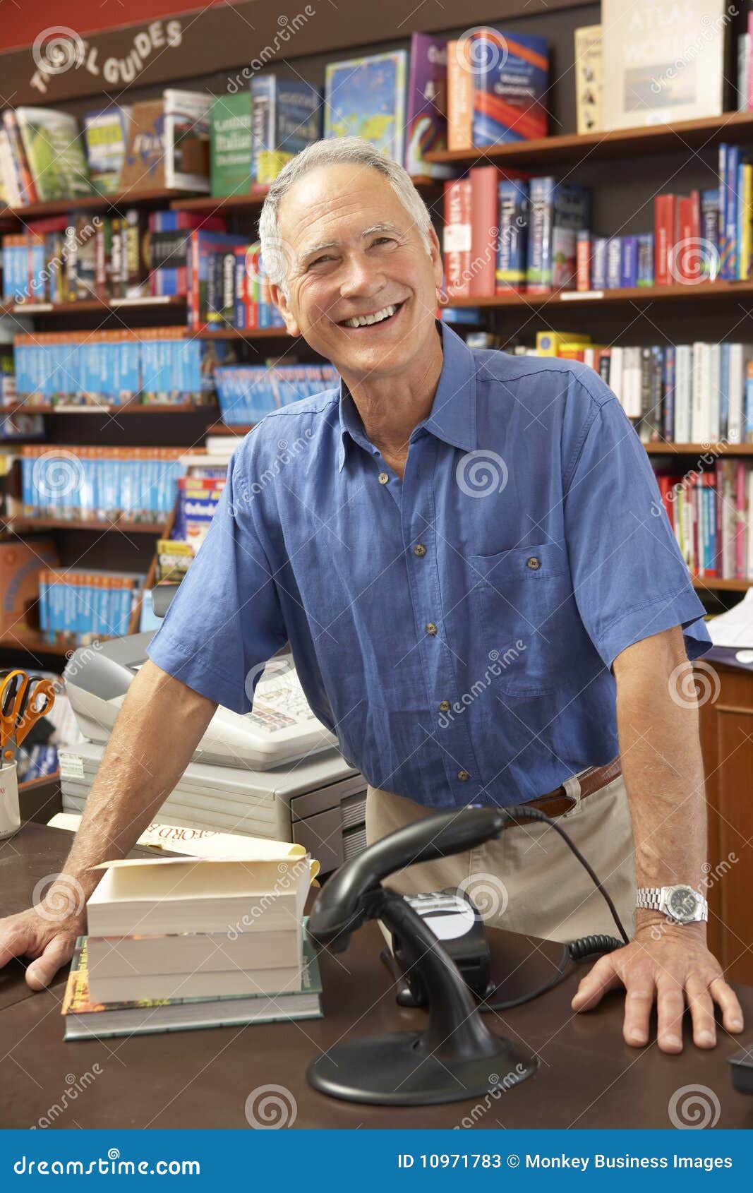 male bookshop proprietor