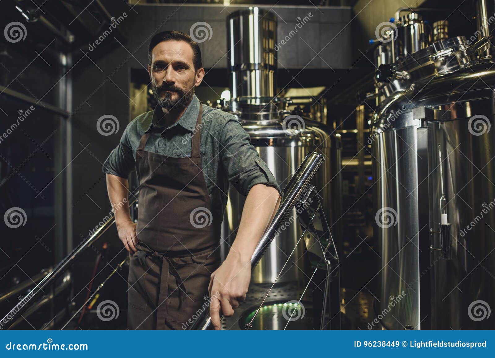 Male Brewery Worker in Apron Stock Image Image of apron, microbrewery