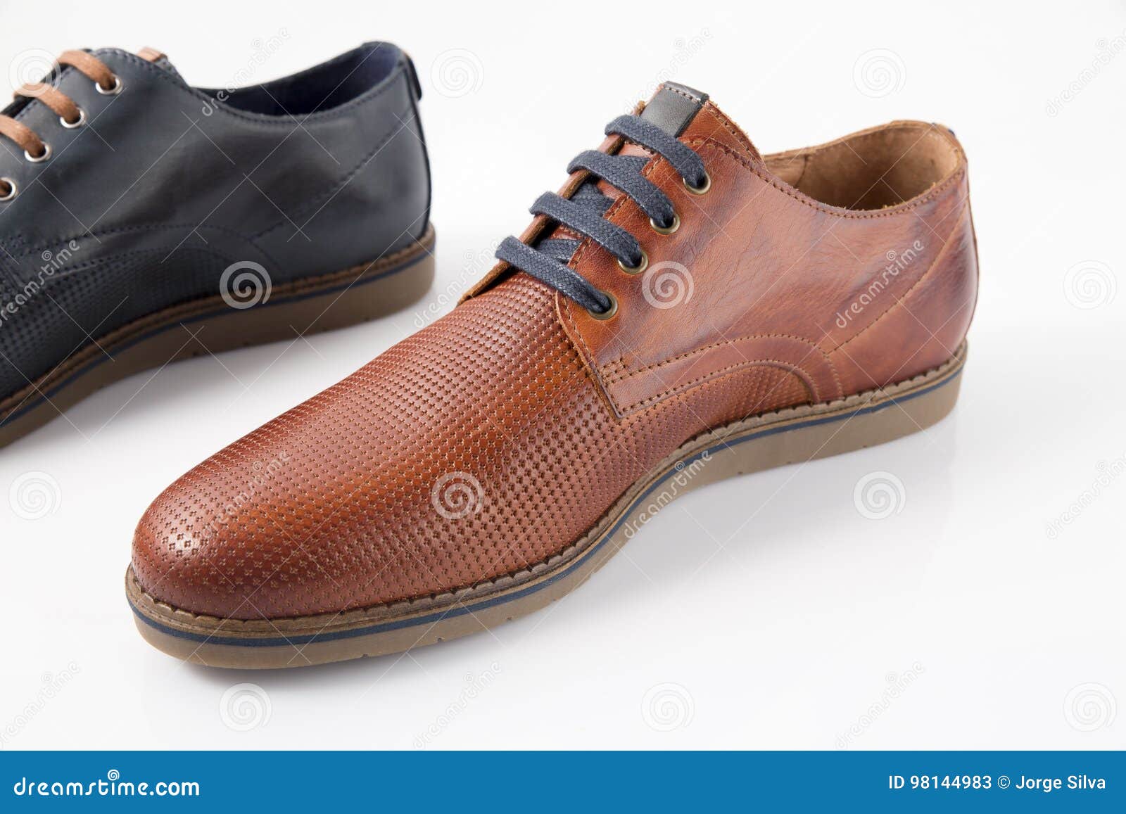 Male Brown and Blue Shoes stock image. Image of brown - 98144983