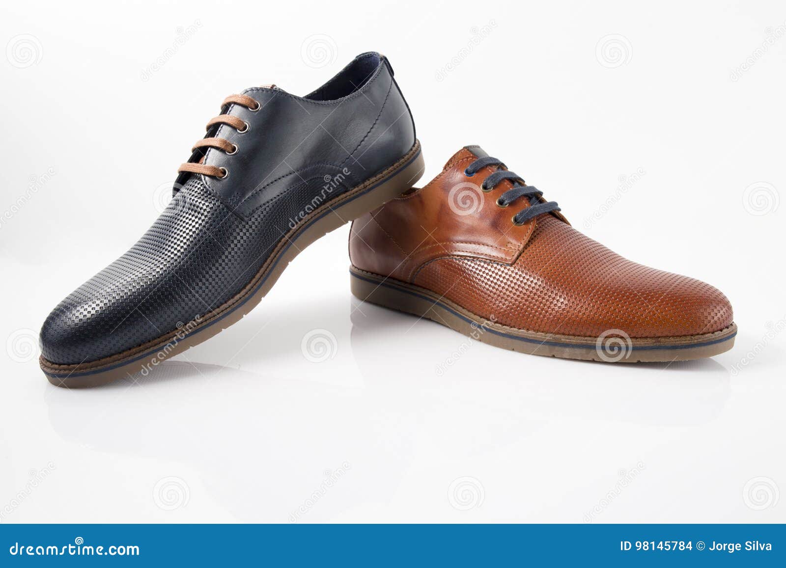 Male Brown and Blue Shoes stock photo. Image of fashion - 98145784