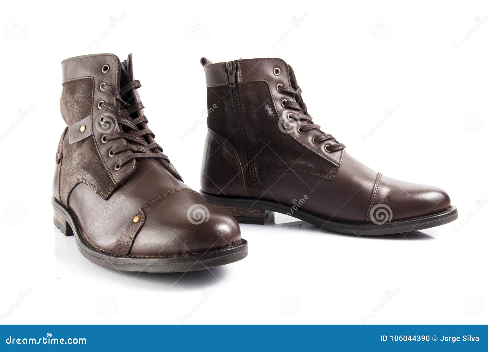 Male Brown Leather Boot, Footwear Stock Photo - Image of classic, girls ...