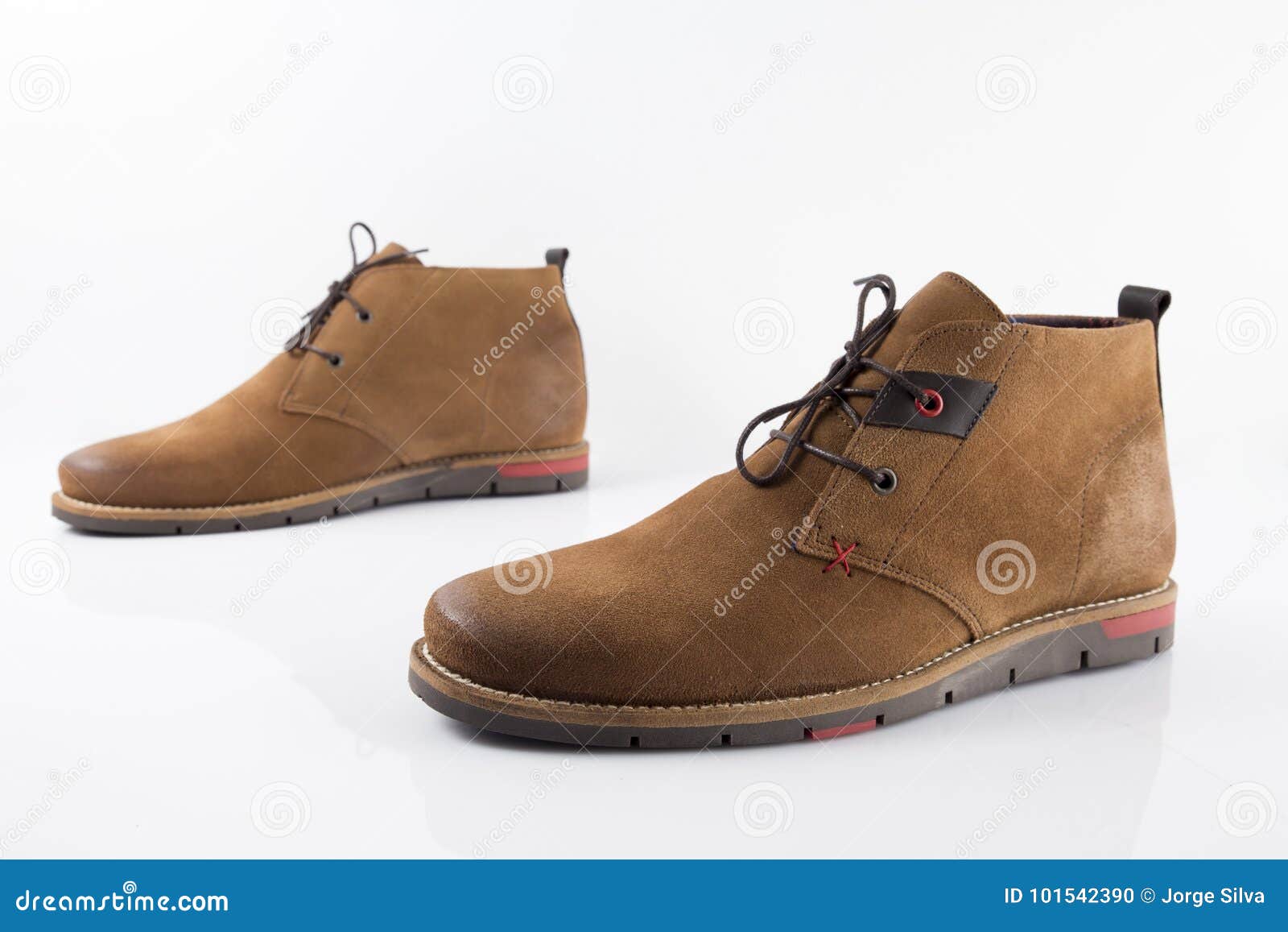 Male Brown Leather Shoe on White Background Stock Photo - Image of ...
