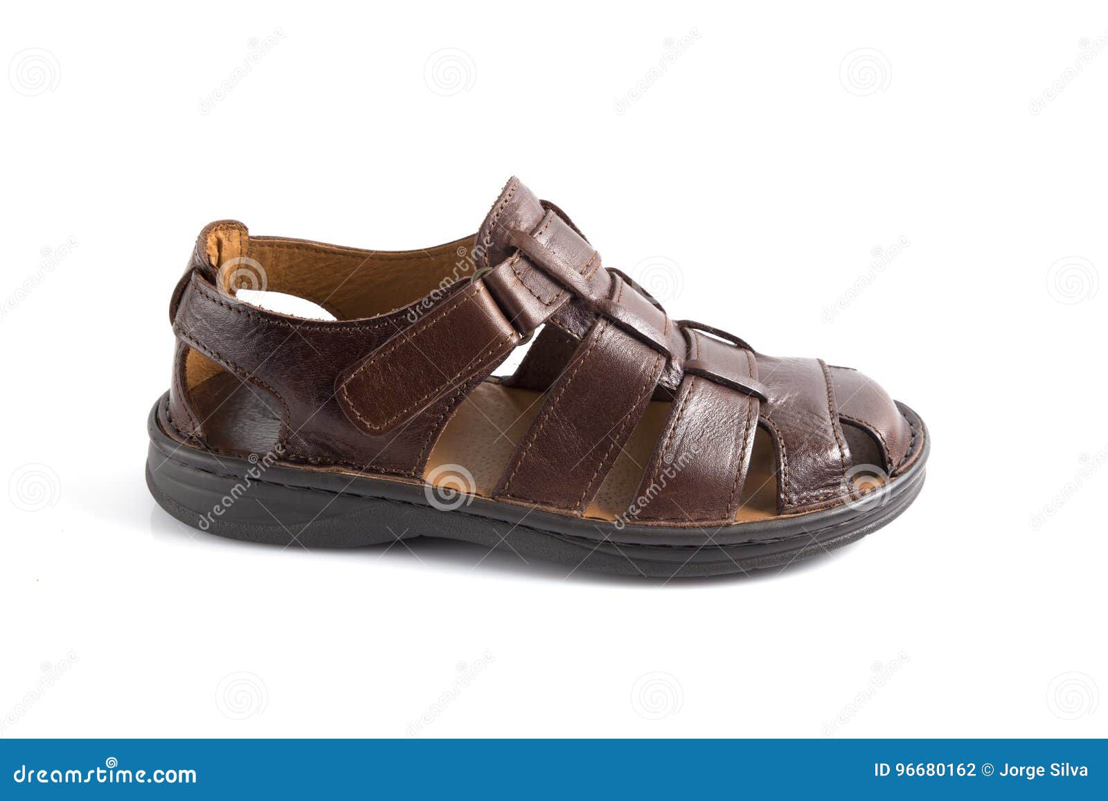 Male Brown Sandal, Top View. Stock Photo - Image of brown, male: 96680162