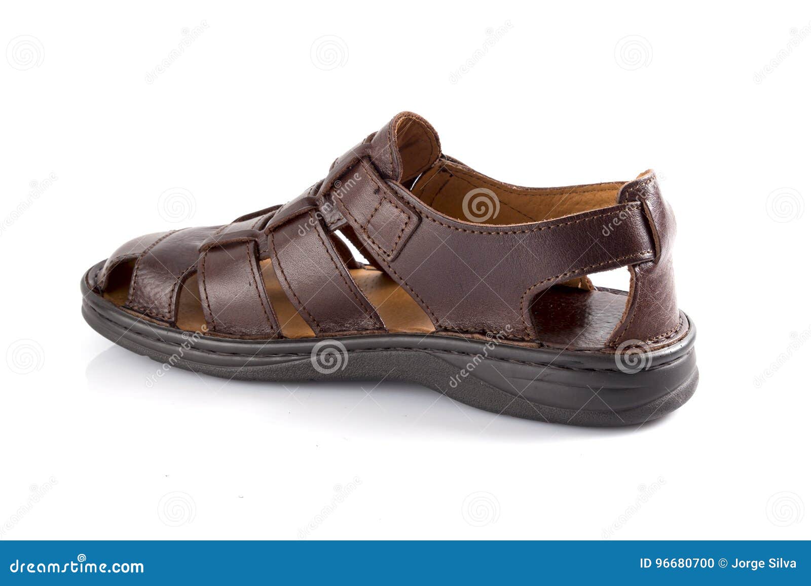 Male Brown Sandal, Top View. Stock Photo - Image of luxury, evening ...