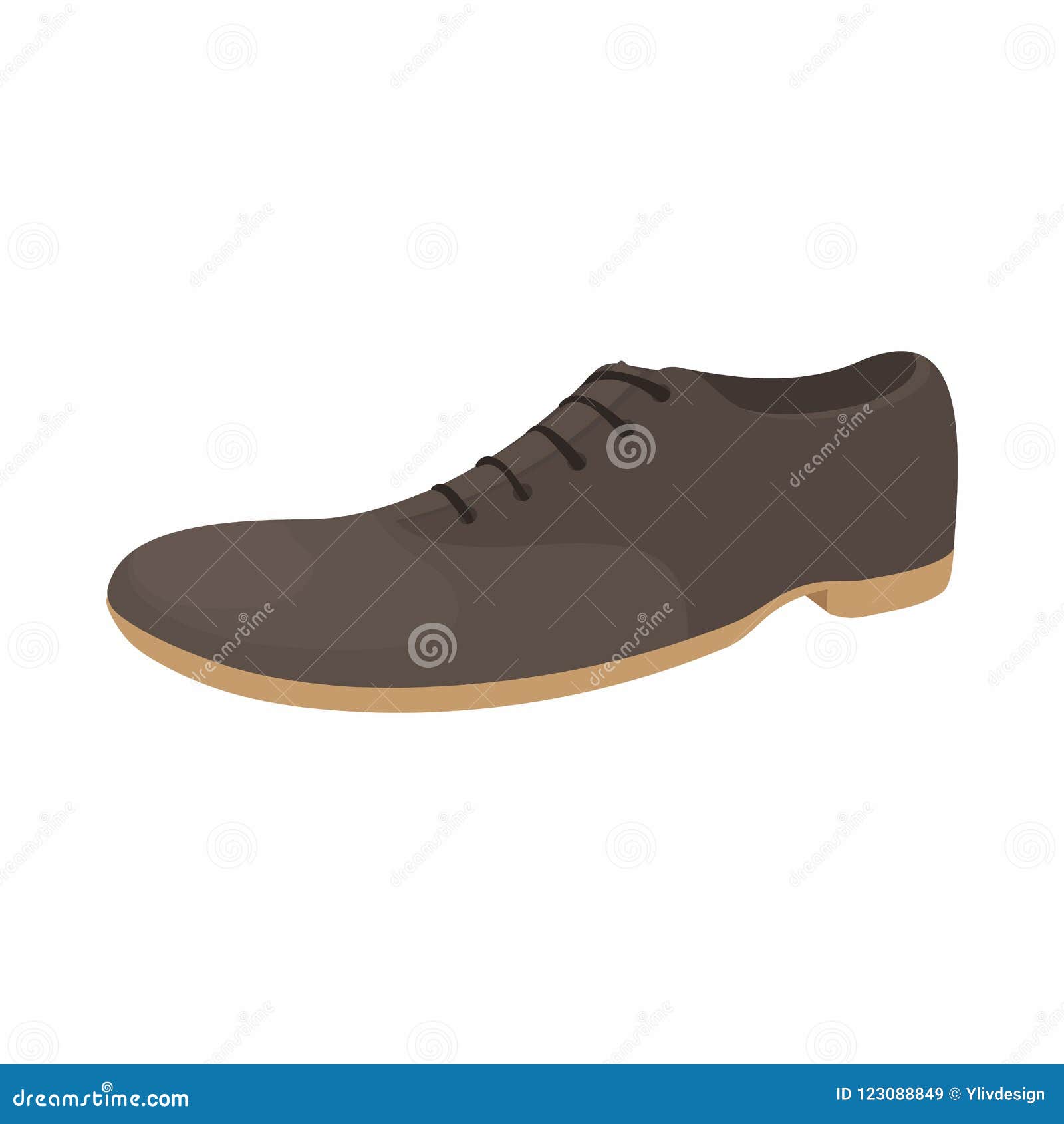 Male Brown Shoe Icon, Cartoon Style Stock Illustration - Illustration ...