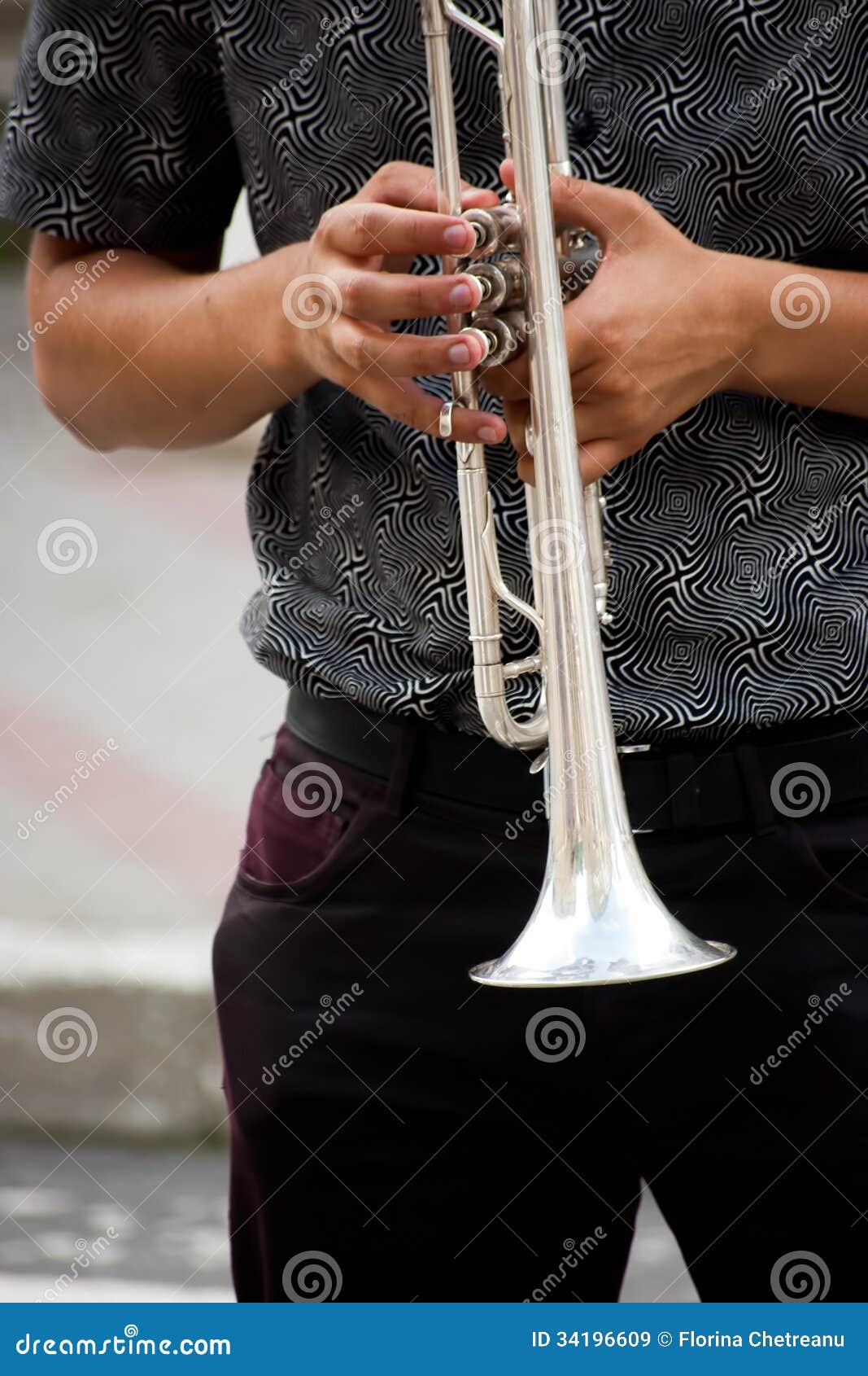 Male Bust with Silver Trumpet Stock Image Image of rhythm, artist