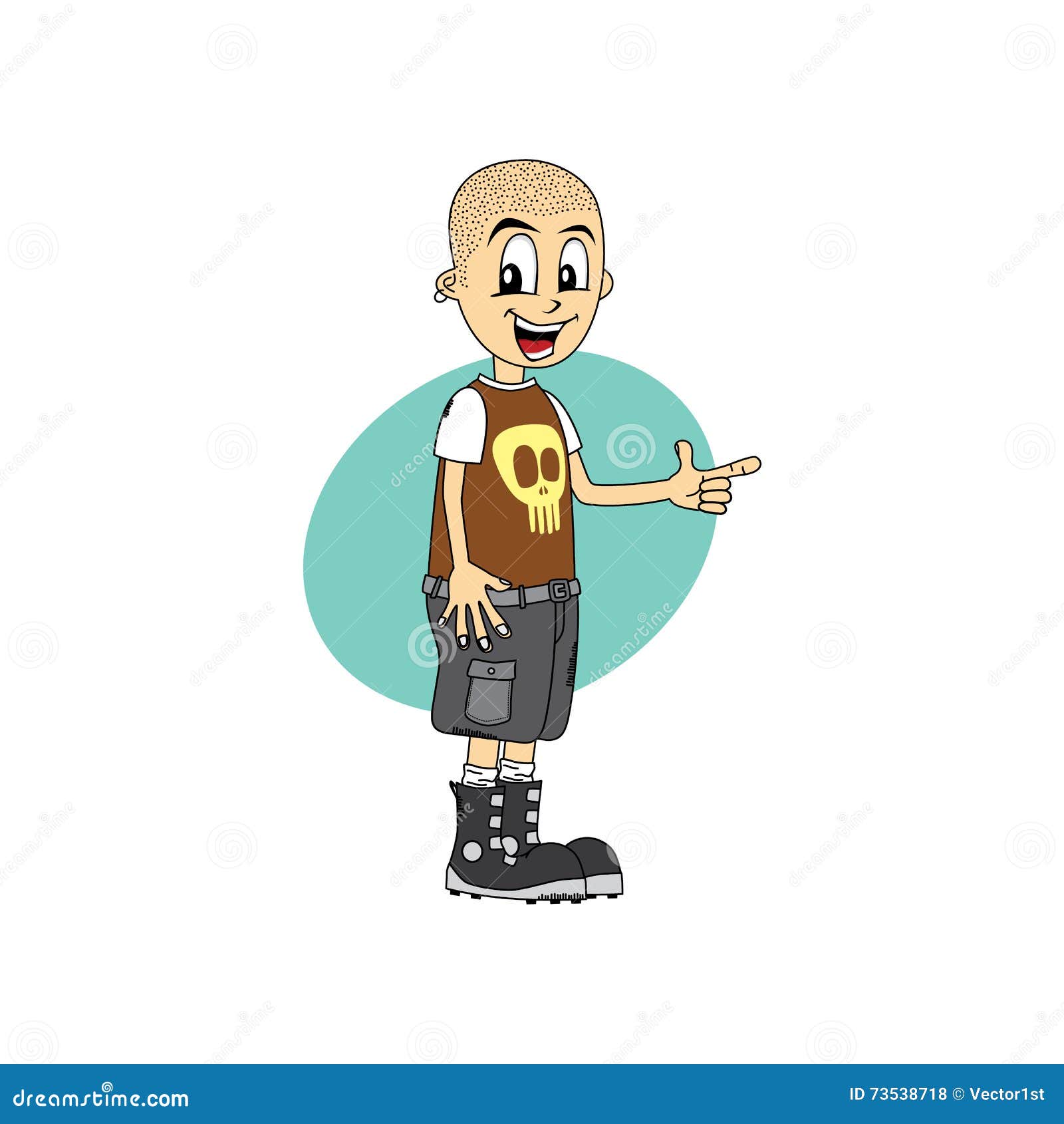 Male Cartoon Character Finger Gesture Theme Stock Vector - Illustration ...
