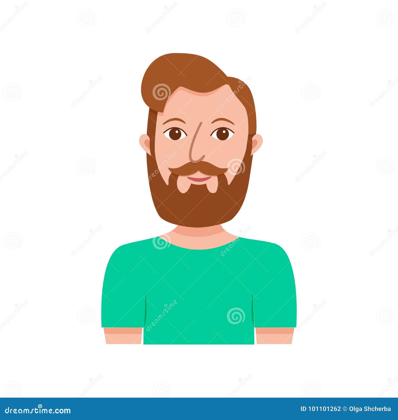 Male Hipster Cartoon Character Stock Vector - Illustration of beard,  character: 101101262