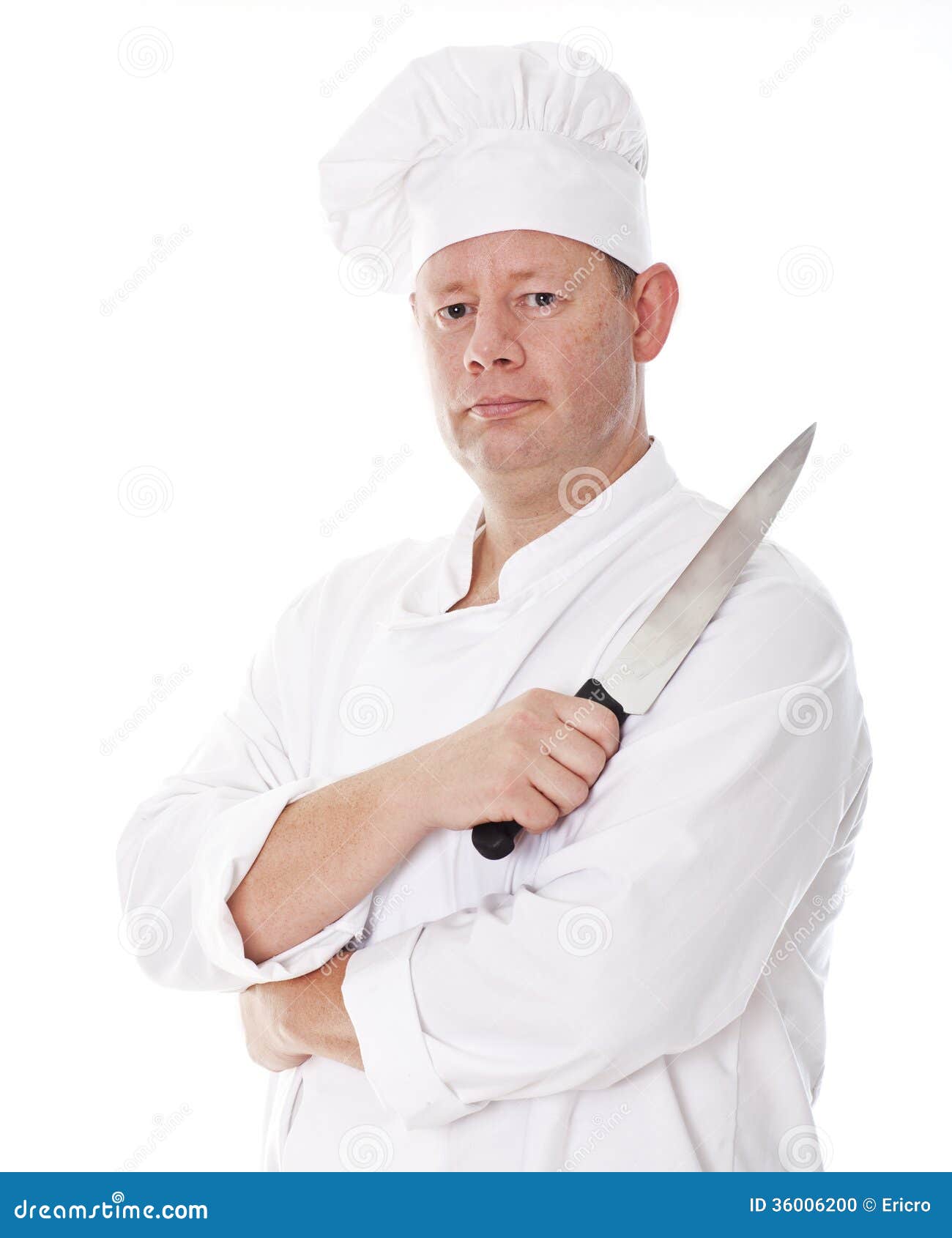 Male chef holding a knife stock photo. Image of cheerful 36006200