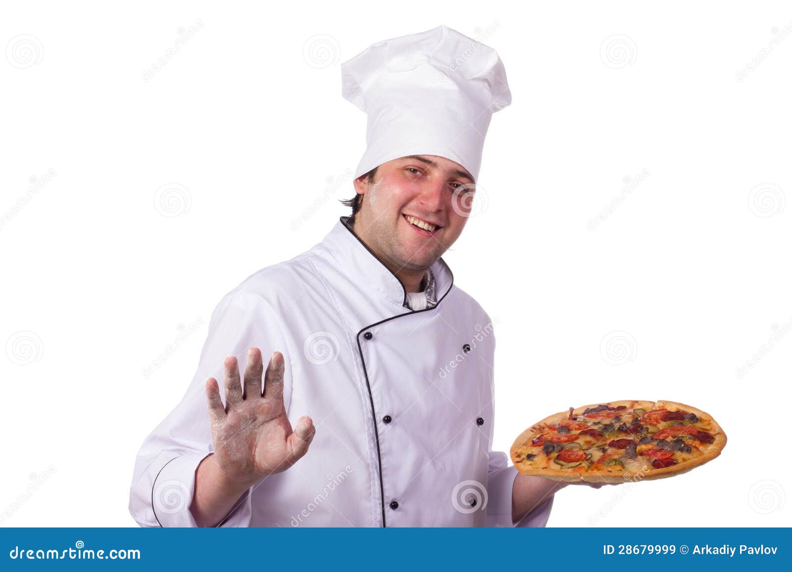 Male Chef Holding a Pizza Box Stock Image Image of cook, chef 28679999