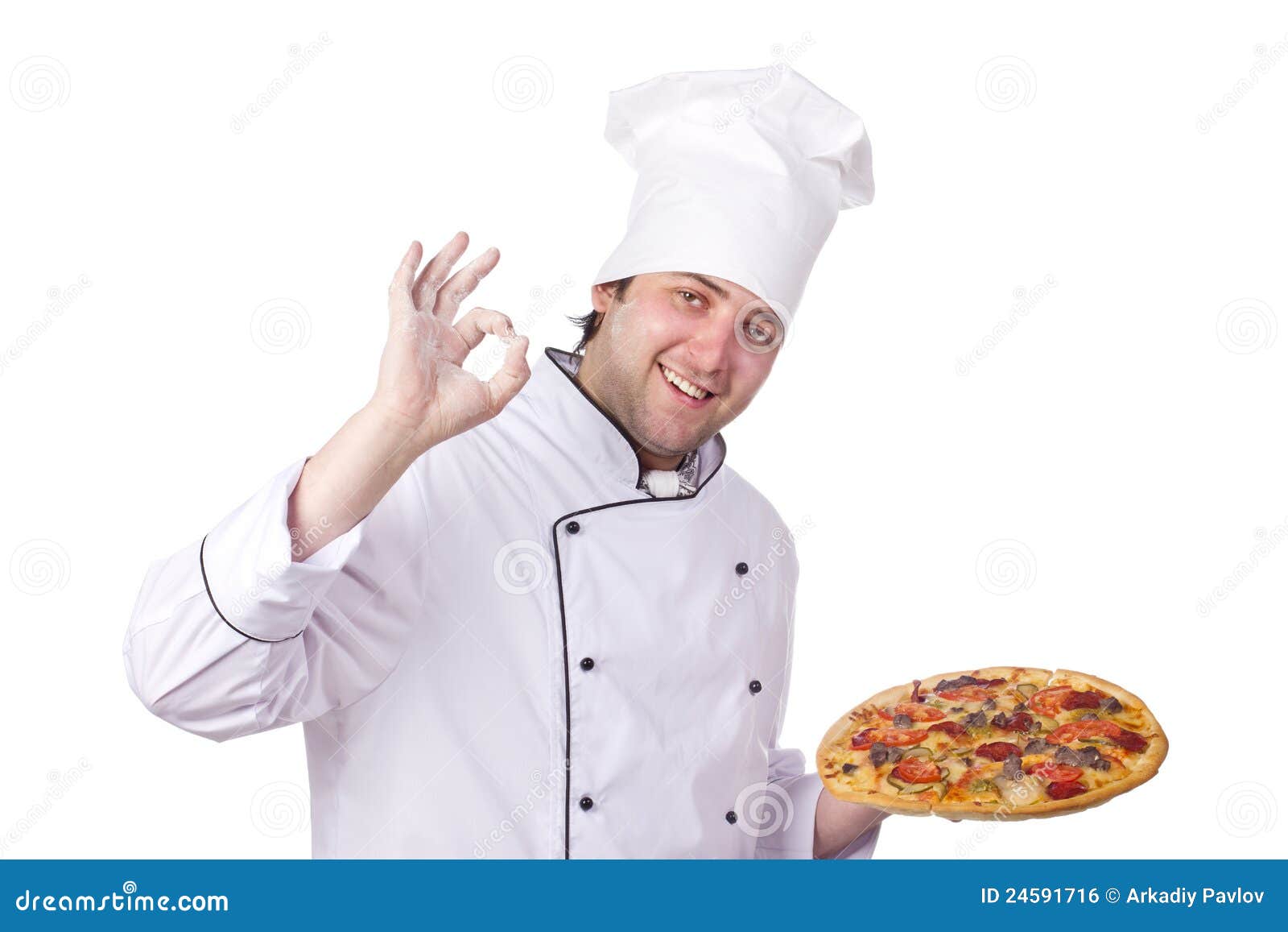 Male Chef Holding A Pizza Box Open Stock Photo, Picture and Royalty Free  Image. Image 13384844.