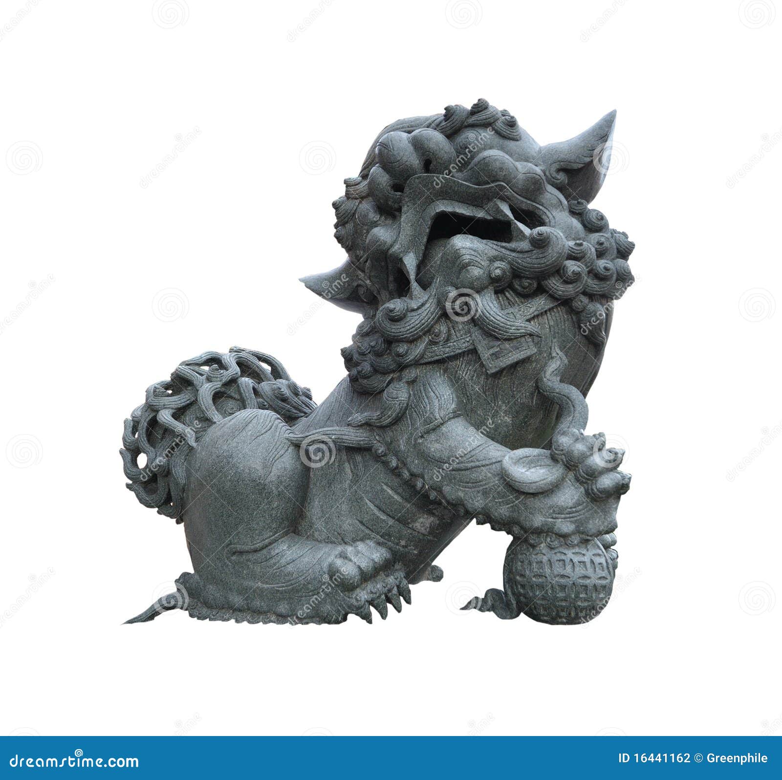 Male Chinese Stone Lion Statue Stock Photo Image of sculpture