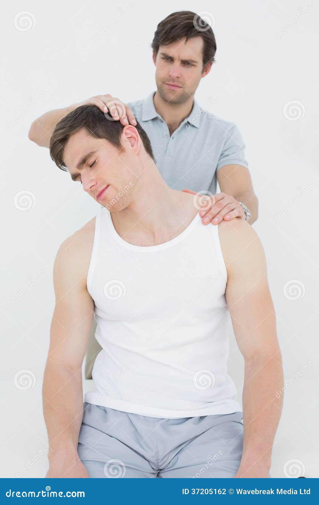 Male Chiropractor Doing Neck Adjustment Stock Photo Image of male