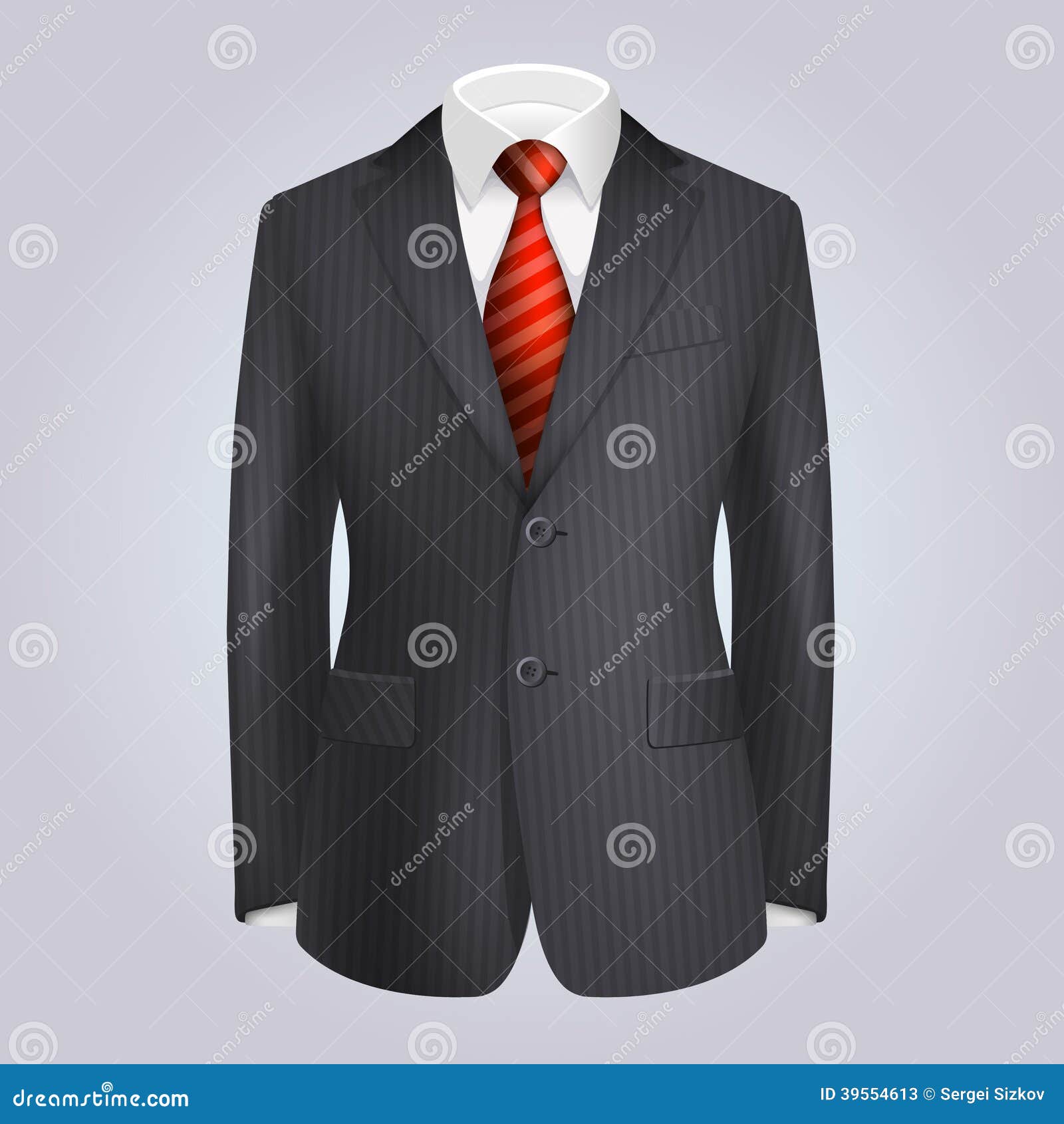 male clothing dark striped suit red tie vector illustration 39554613