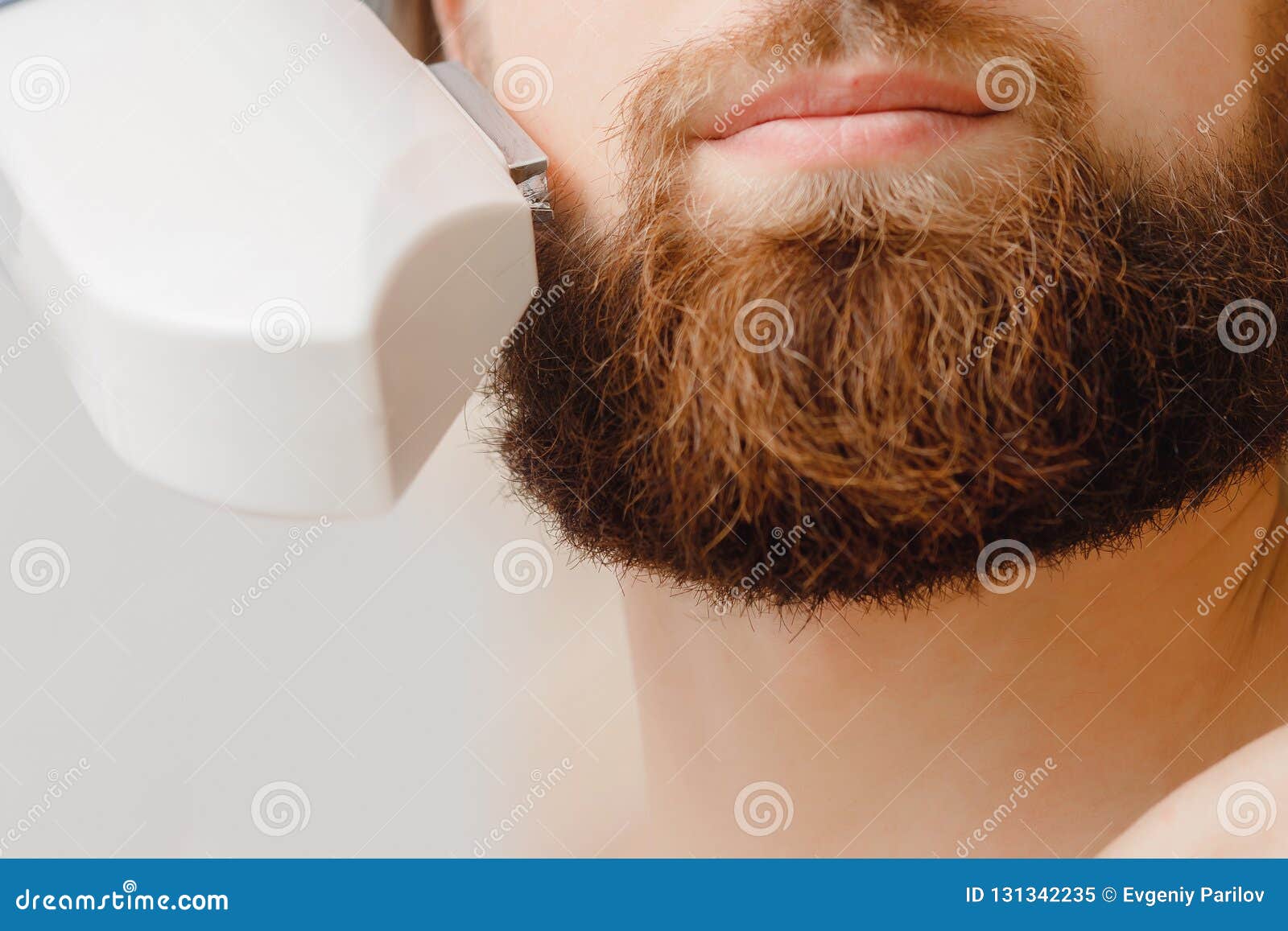 Male Depilation Laser Hair Removal Beard and Mustache Procedure Treatment  in Salon. Stock Image - Image of cosmetic, electrolysis: 131342235