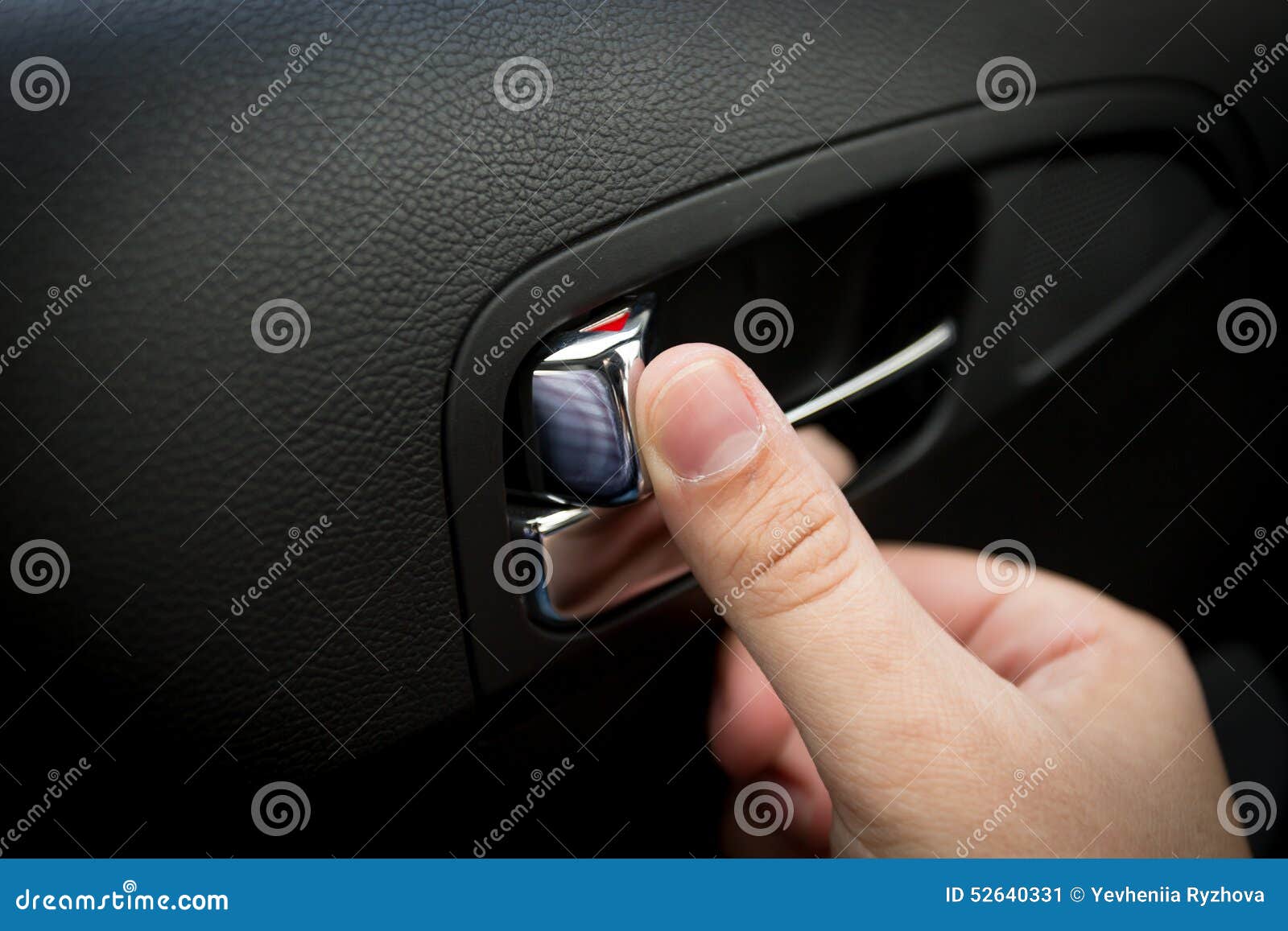 Male Driver Pressing Button Locking Doors in Car Stock Image Image of