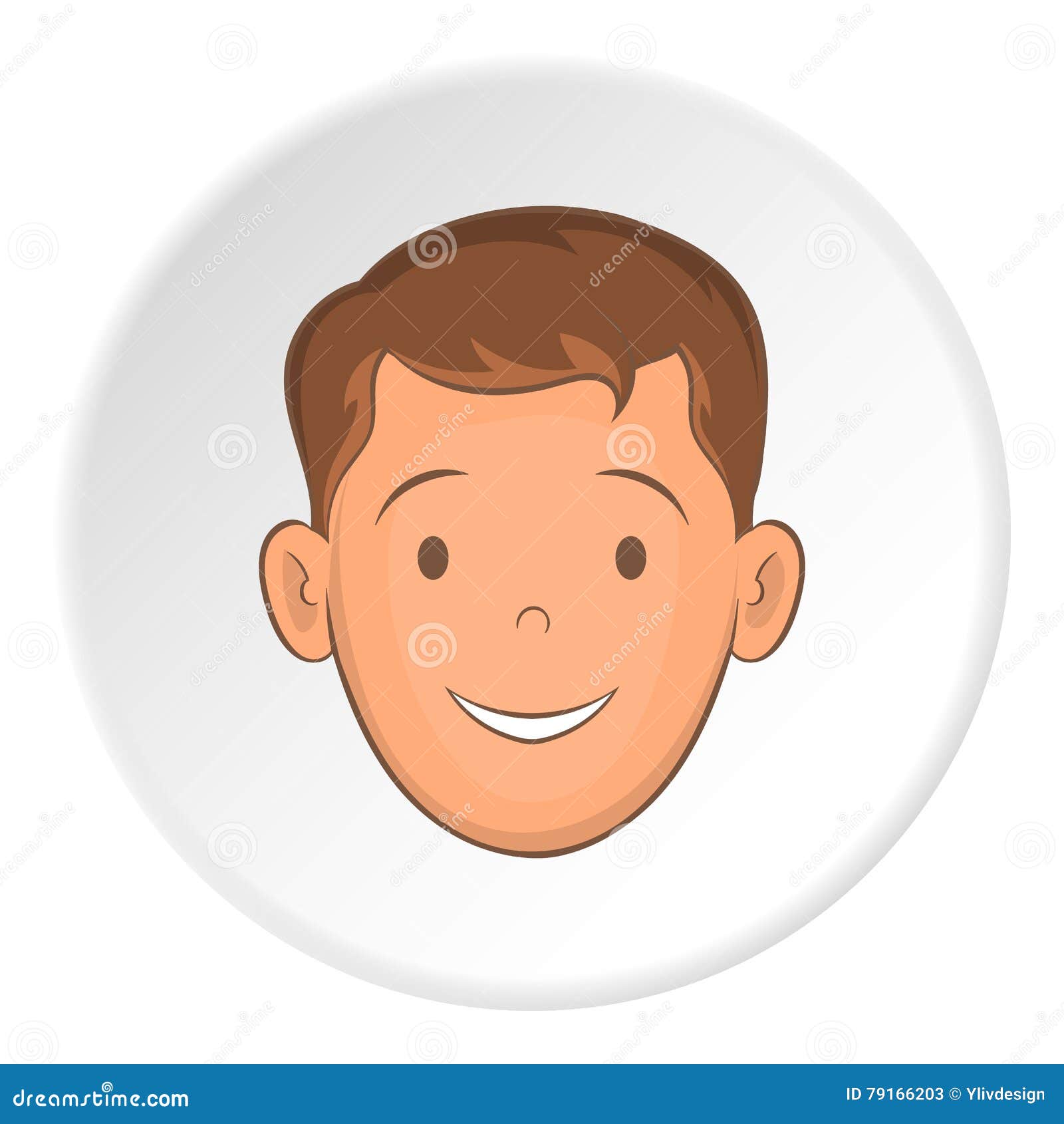 Male Face With Haircut Icon, Cartoon Style Stock Vector - Illustration