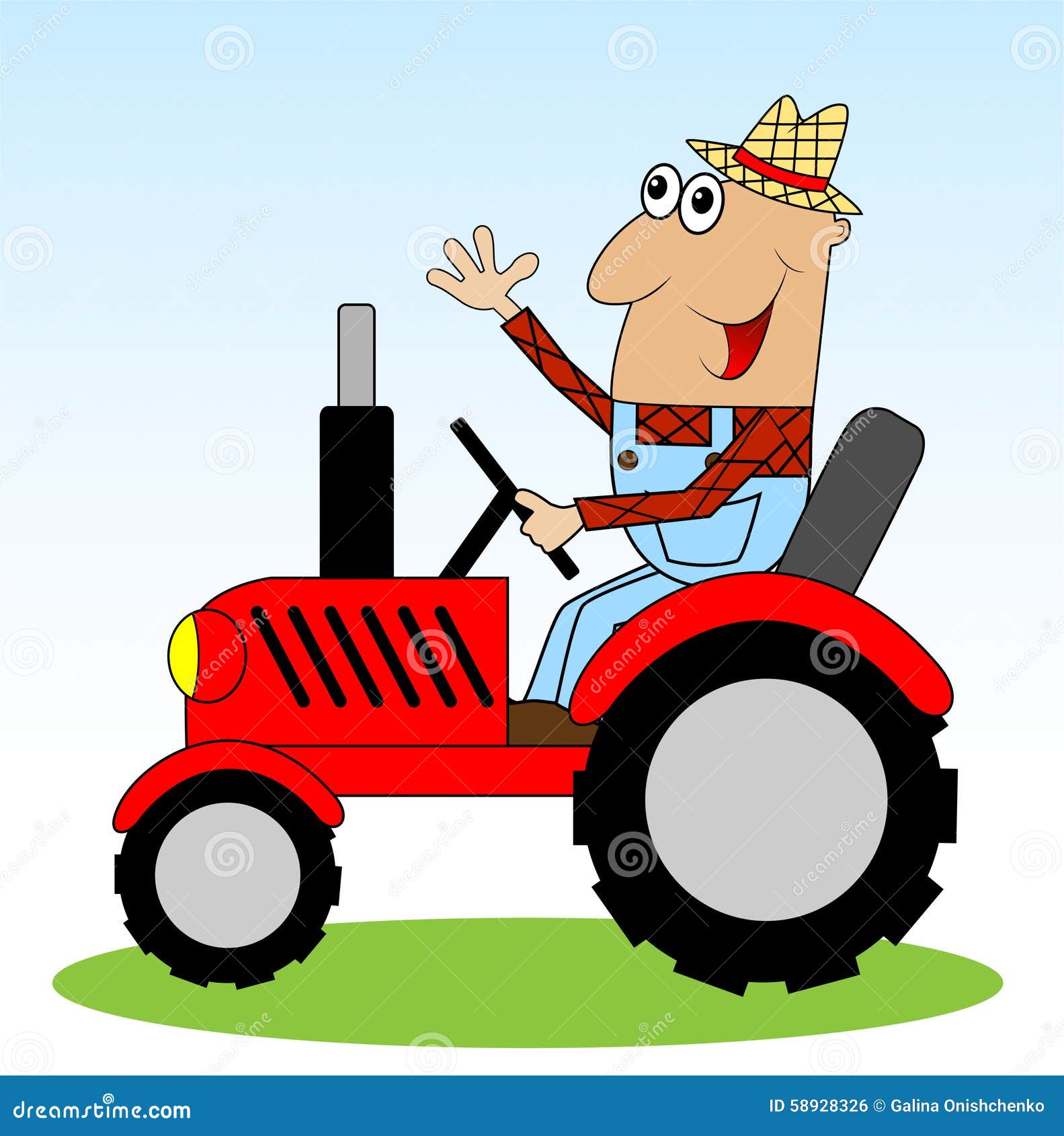 Male Farmer Rides a Tractor Stock Vector Illustration of profession