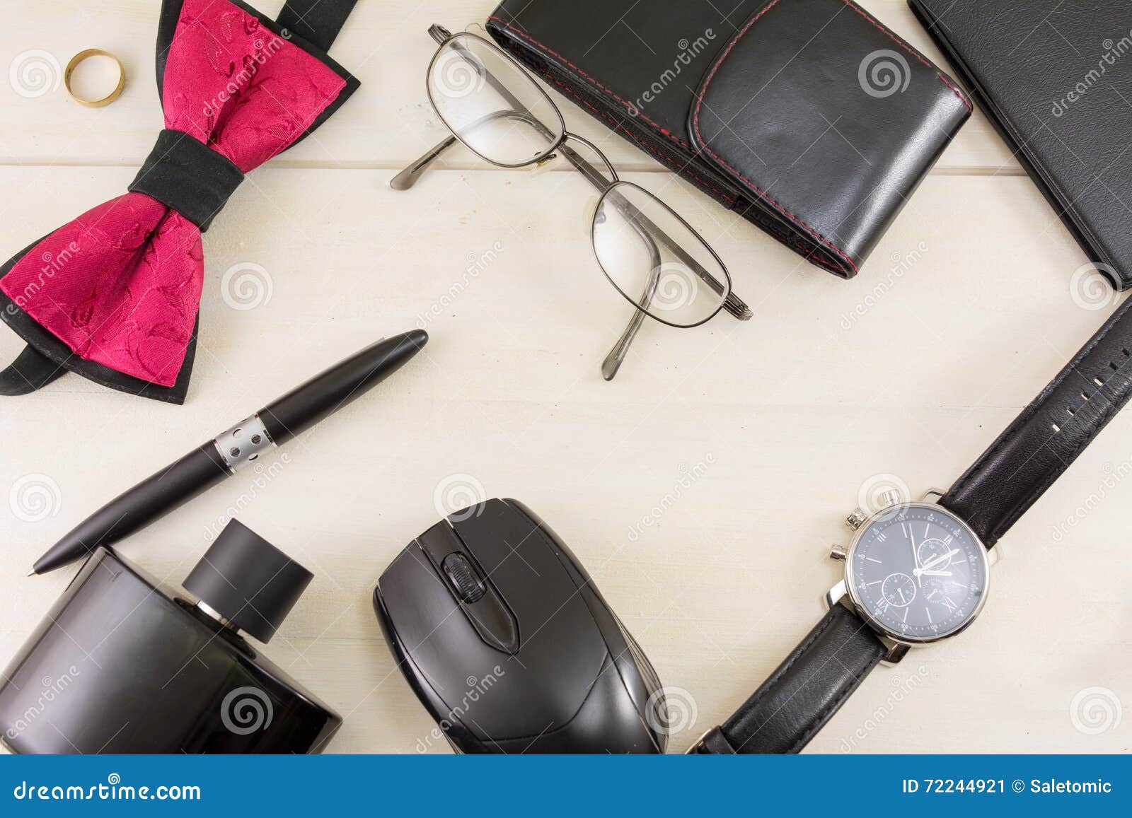 Male Fashion and Business Accessories Top View Stock Image - Image