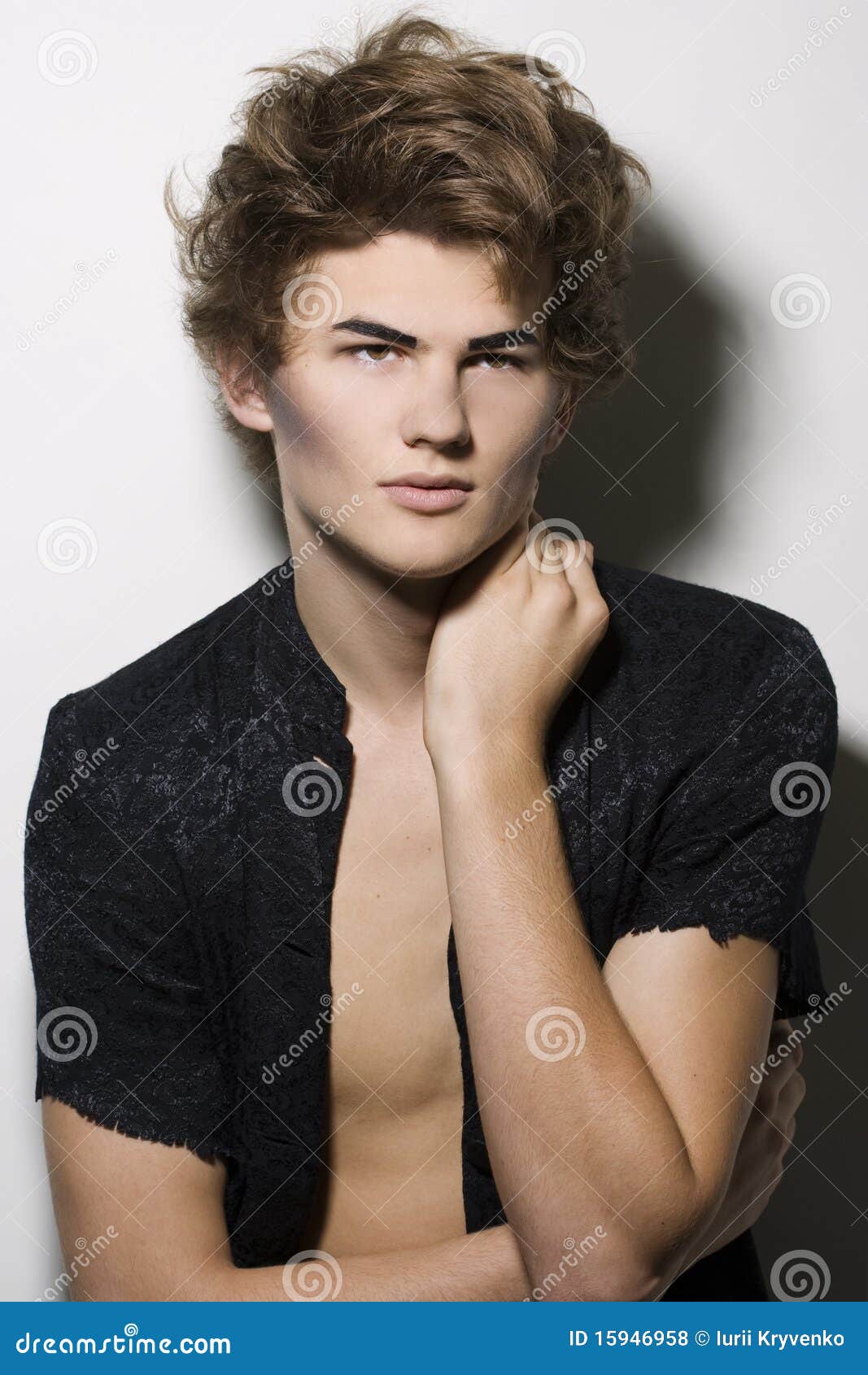 Male Fashion Model With Stylish Makeup Stock Photo - Image 