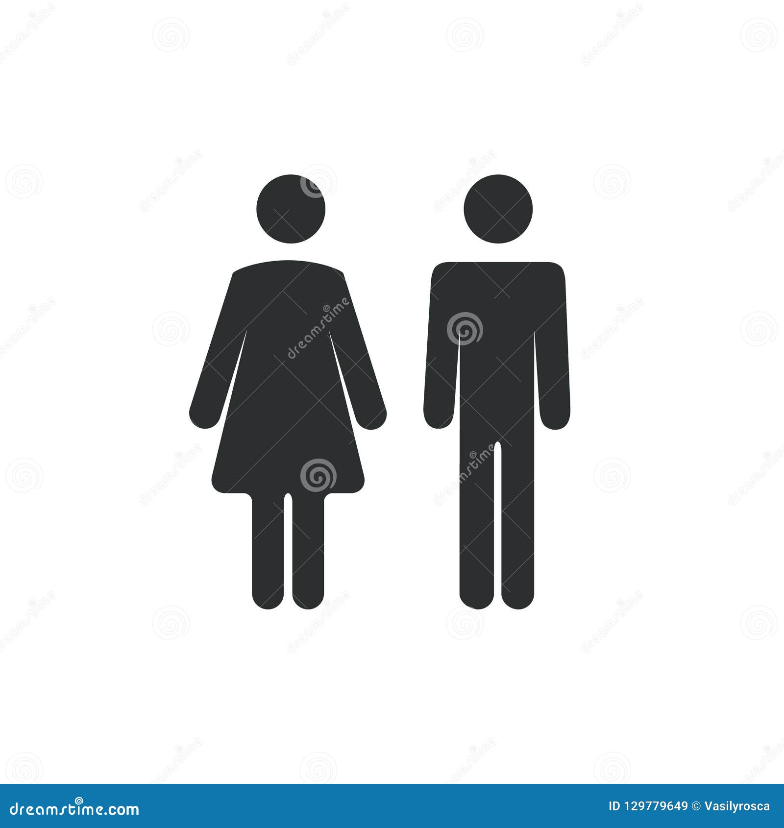 male female bathroom icon. restroom boy or girl lady sign . toilet wc  concept